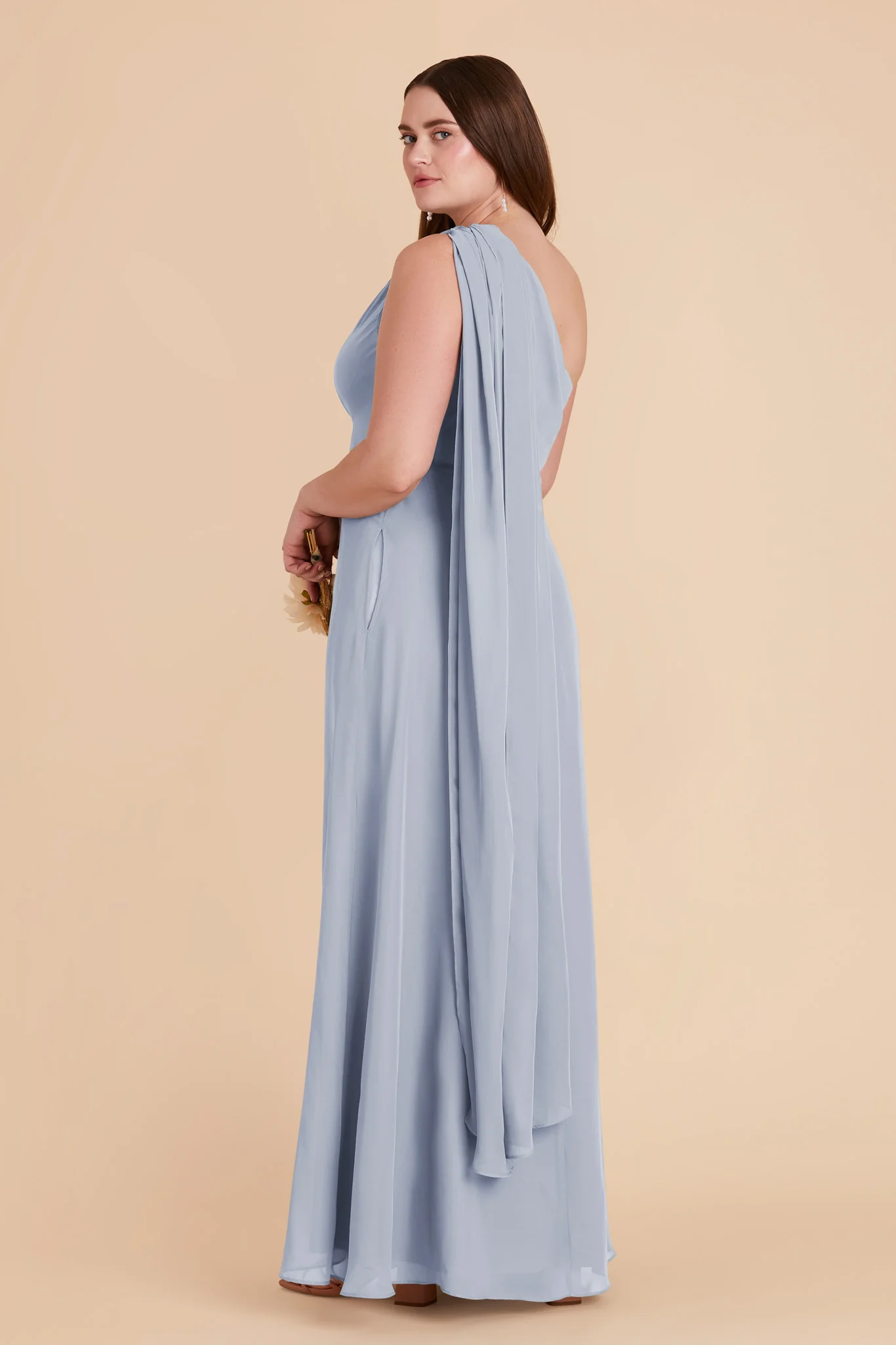 Melissa Chiffon Dress - Dusty Blue - Image 9