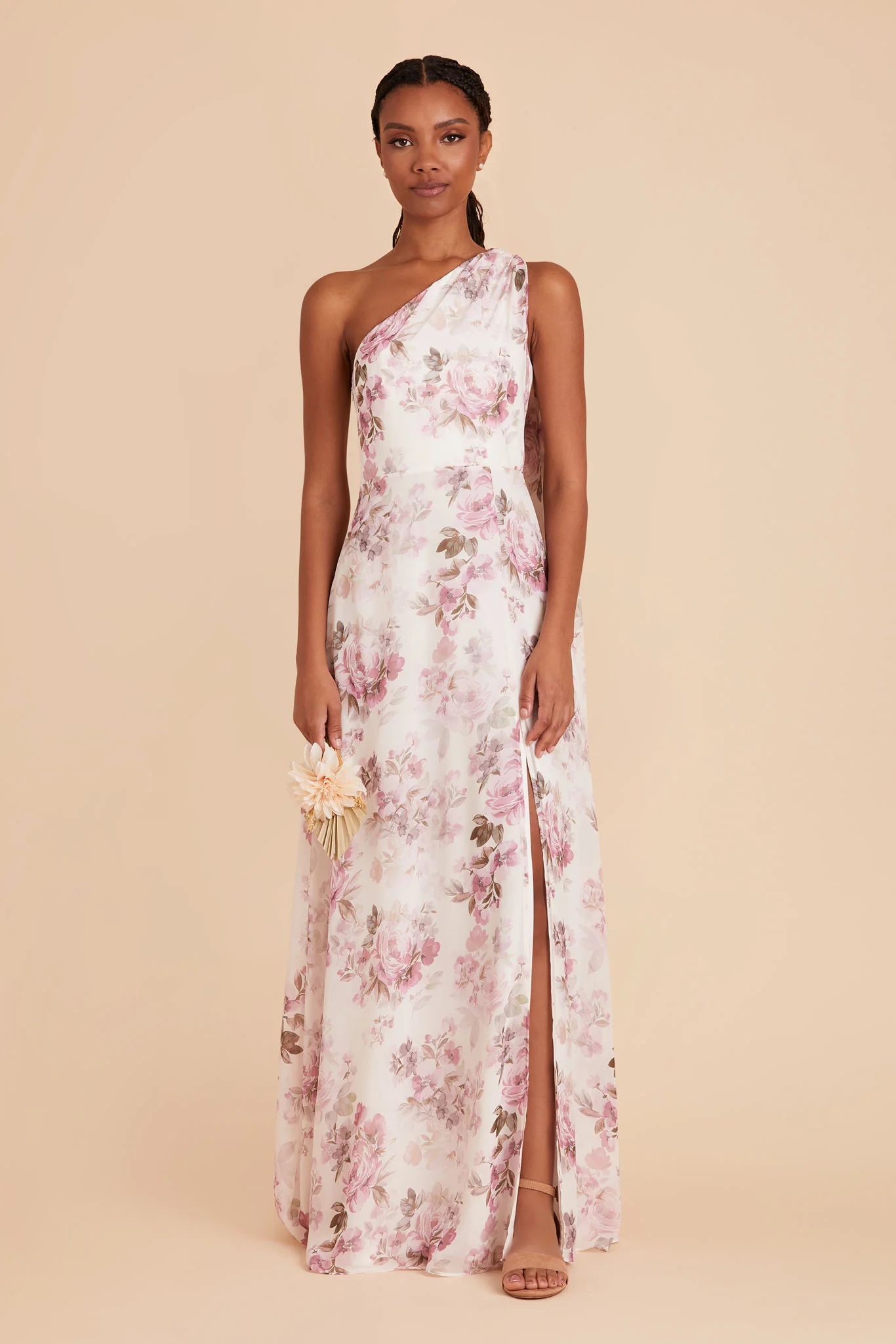Melissa Chiffon Dress - Dusty Pink Peonies
