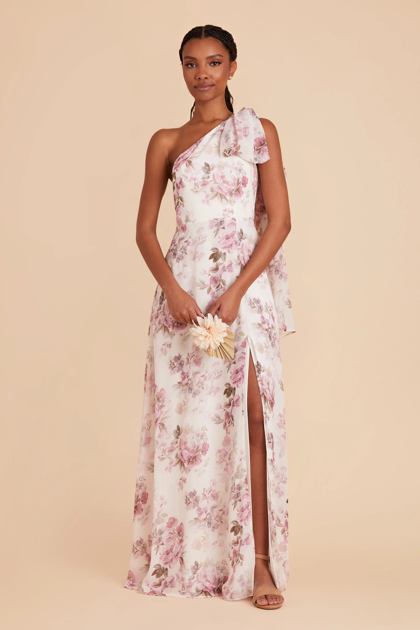 Melissa Chiffon Dress - Dusty Pink Peonies - Image 5
