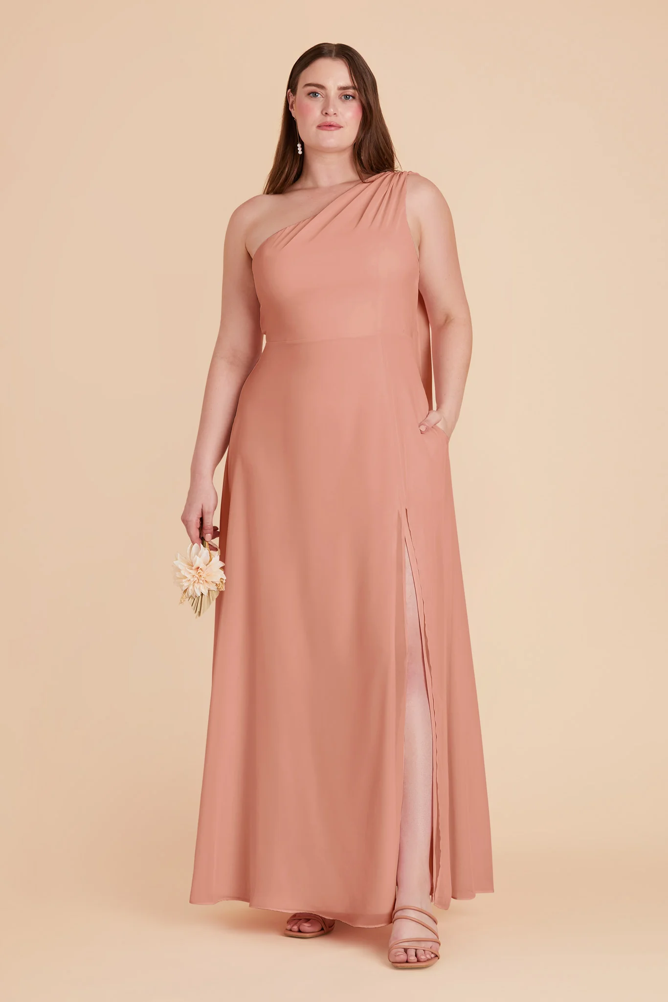Melissa Chiffon Dress - Dusty Rose - Image 10