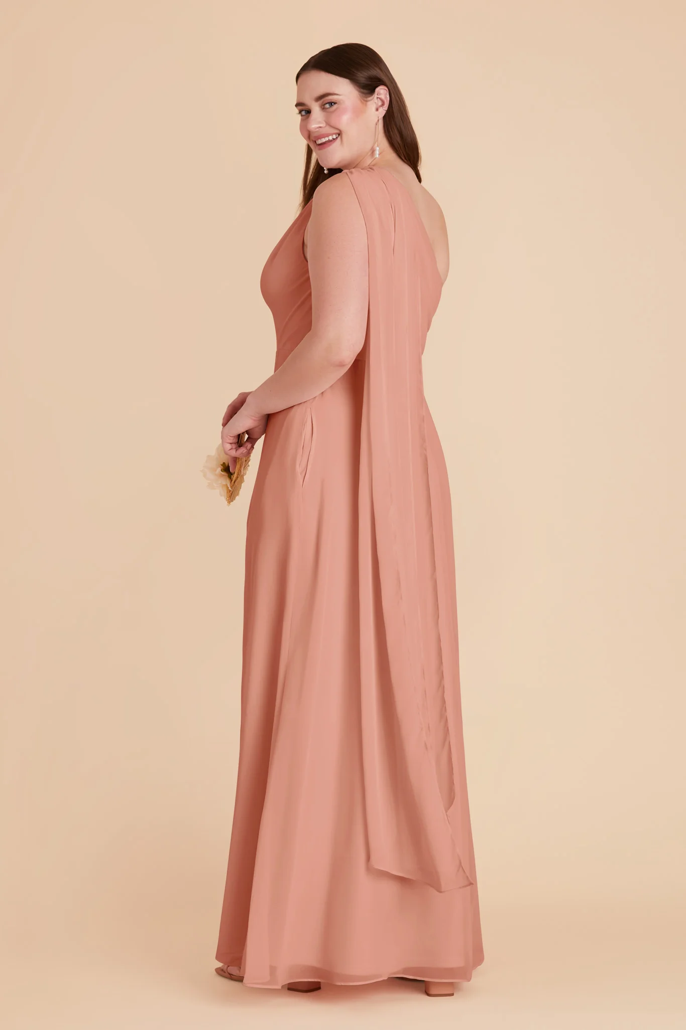 Melissa Chiffon Dress - Dusty Rose - Image 13