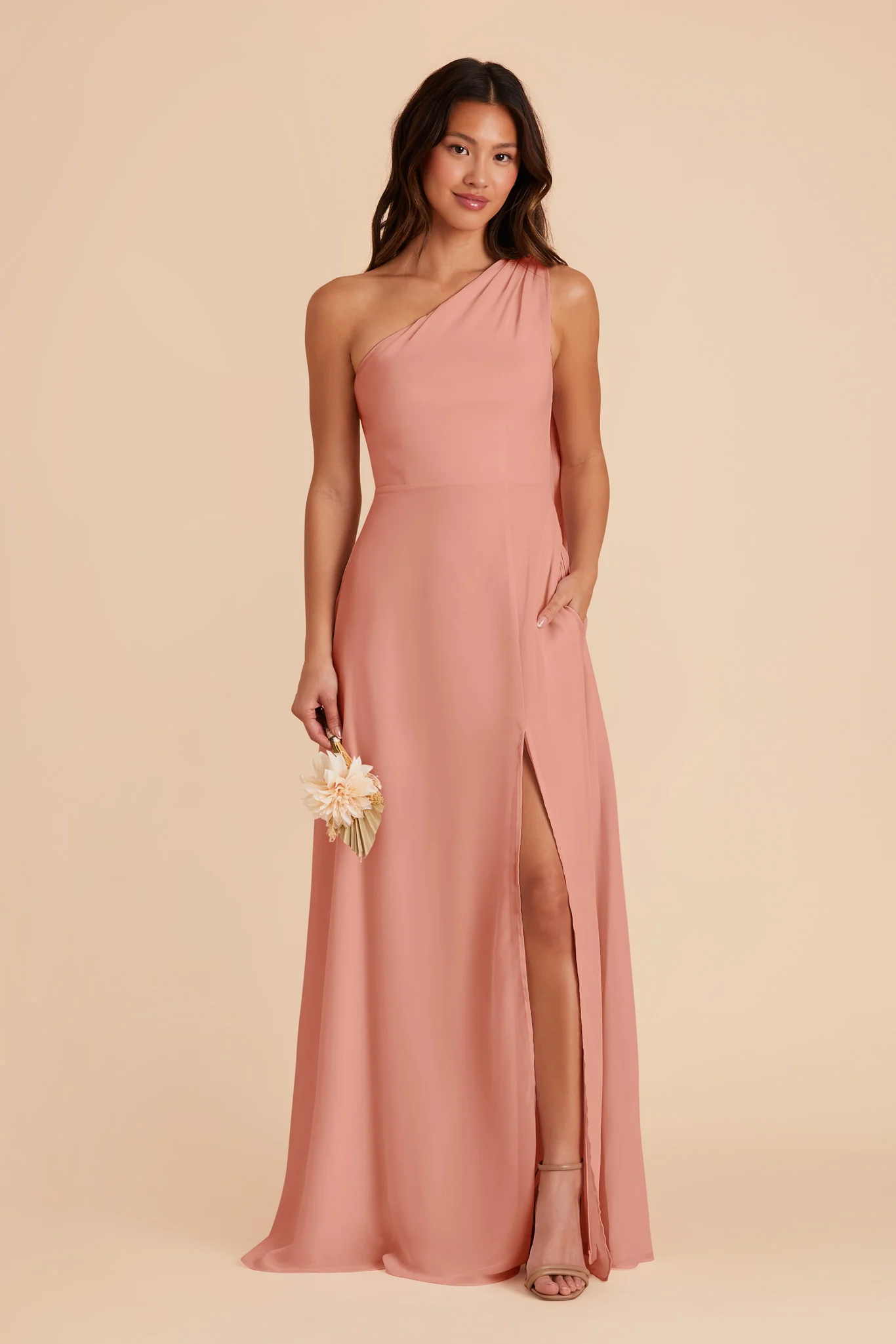 Melissa Chiffon Dress - Dusty Rose - Image 3