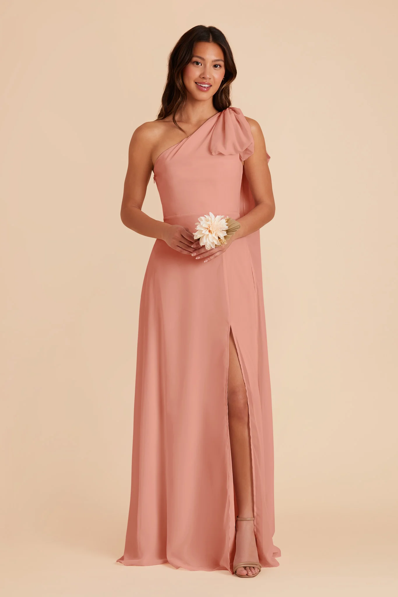Melissa Chiffon Dress - Dusty Rose - Image 4