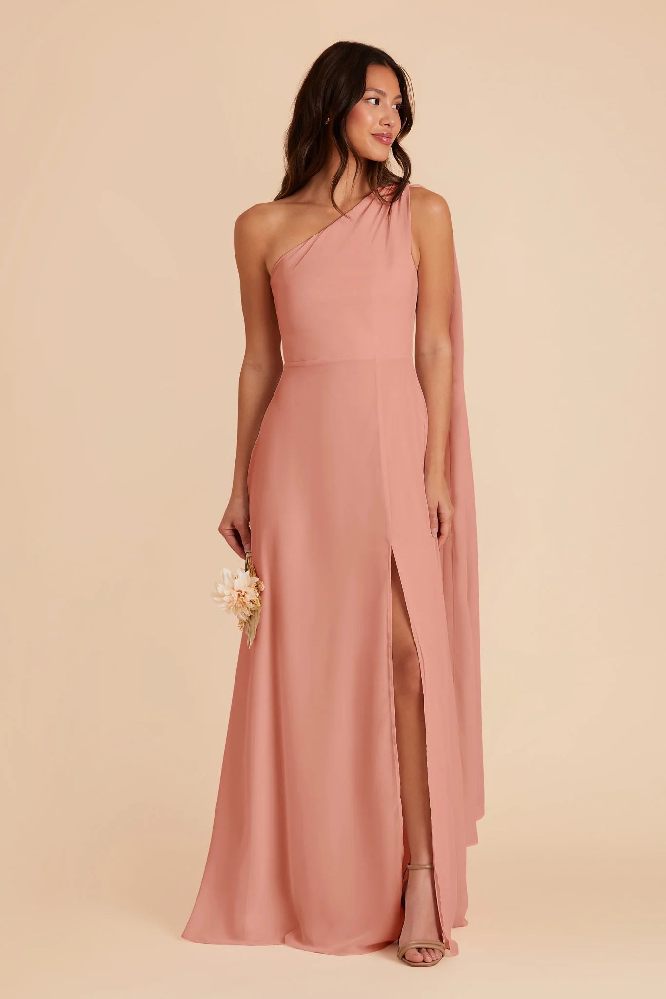 Melissa Chiffon Dress - Dusty Rose - Image 5