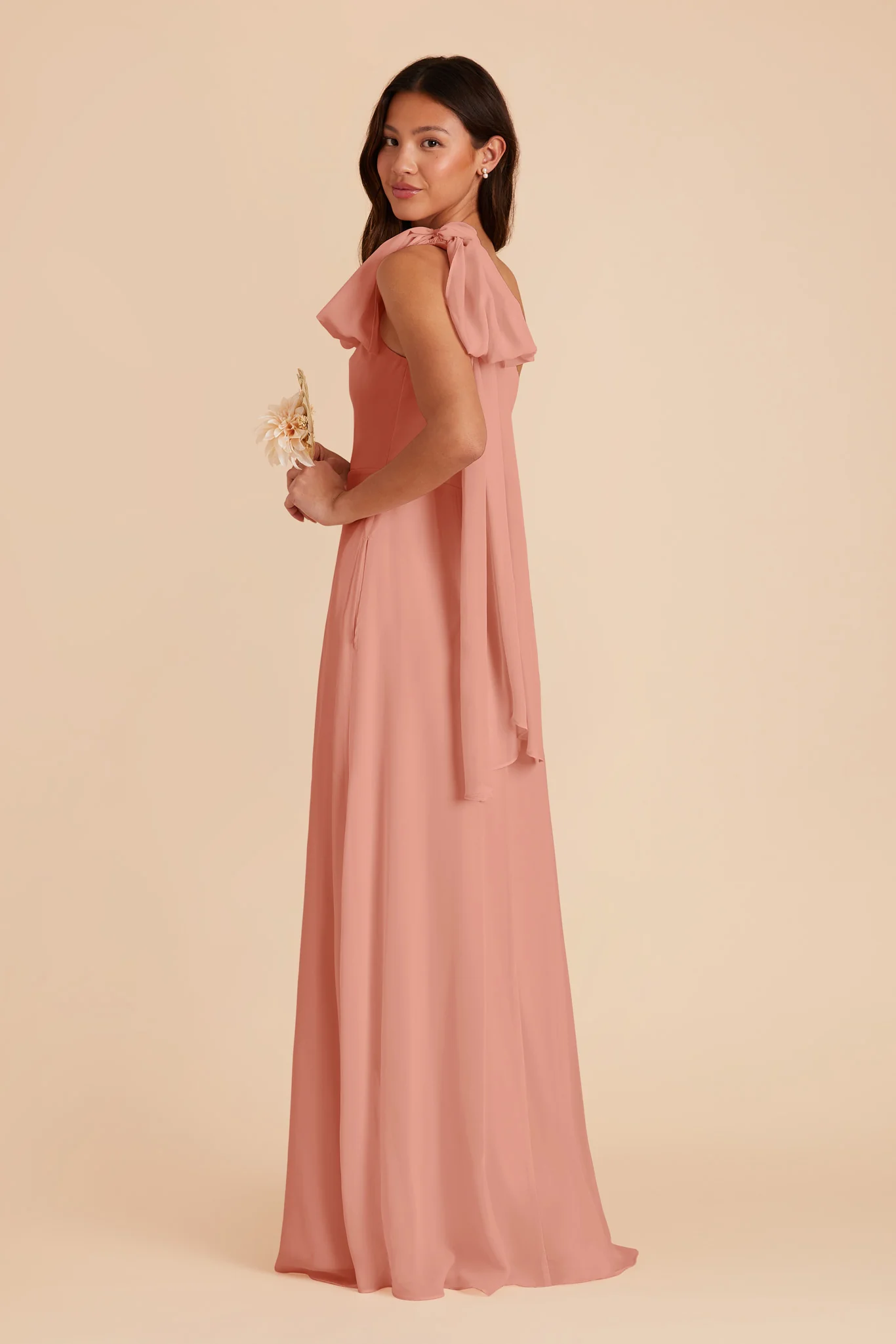 Melissa Chiffon Dress - Dusty Rose - Image 6