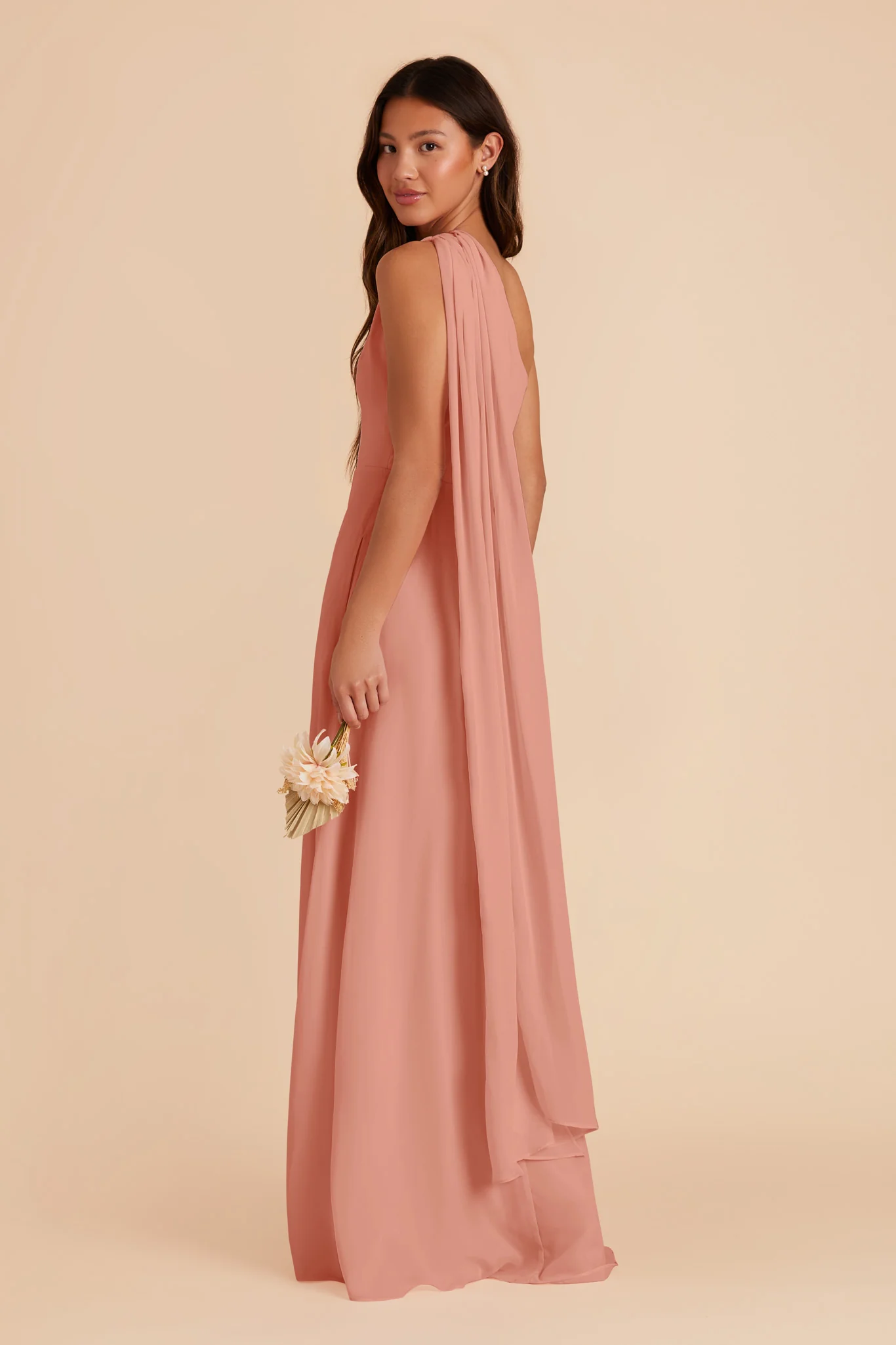 Melissa Chiffon Dress - Dusty Rose - Image 7