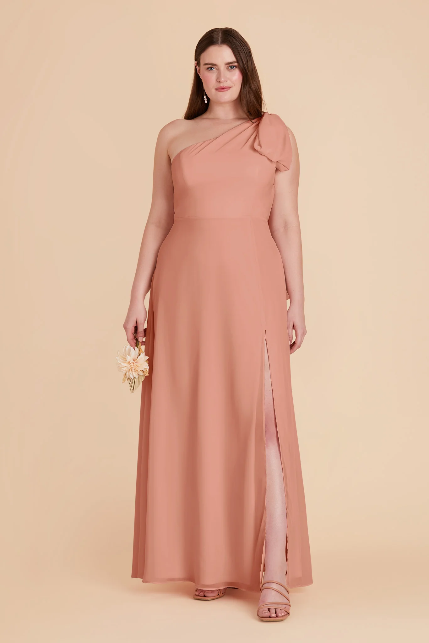 Melissa Chiffon Dress - Dusty Rose - Image 9