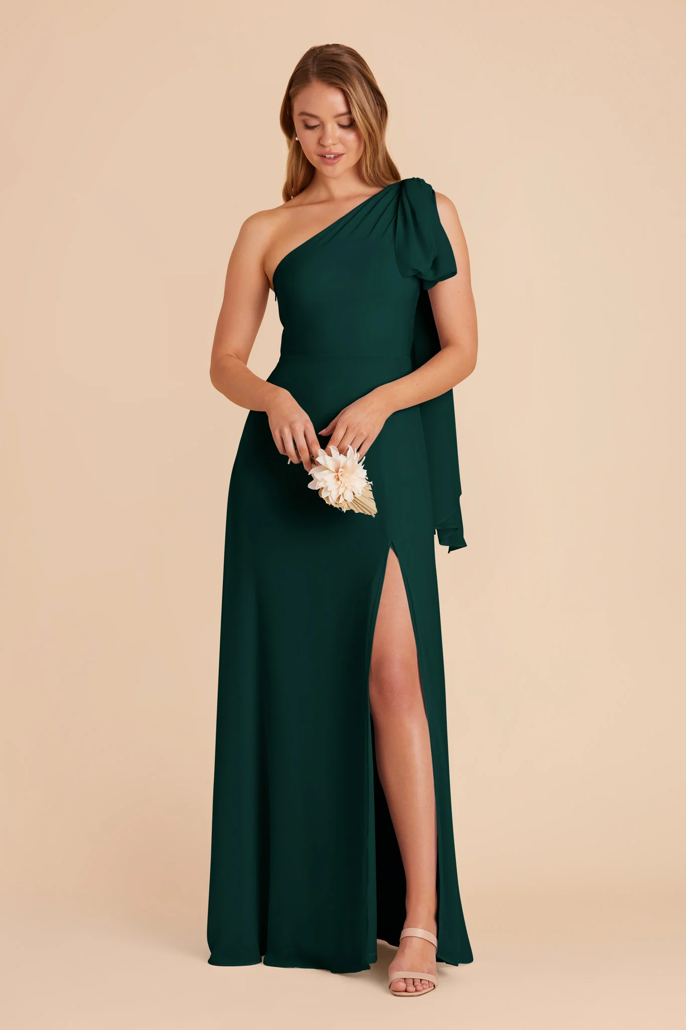 Melissa Chiffon Dress - Emerald - Image 3