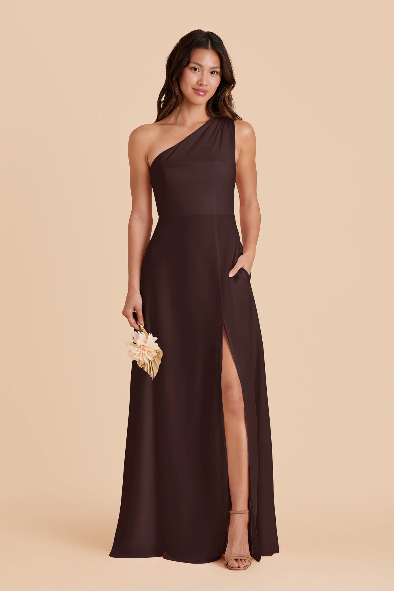 Melissa Chiffon Dress - Espresso - Image 3
