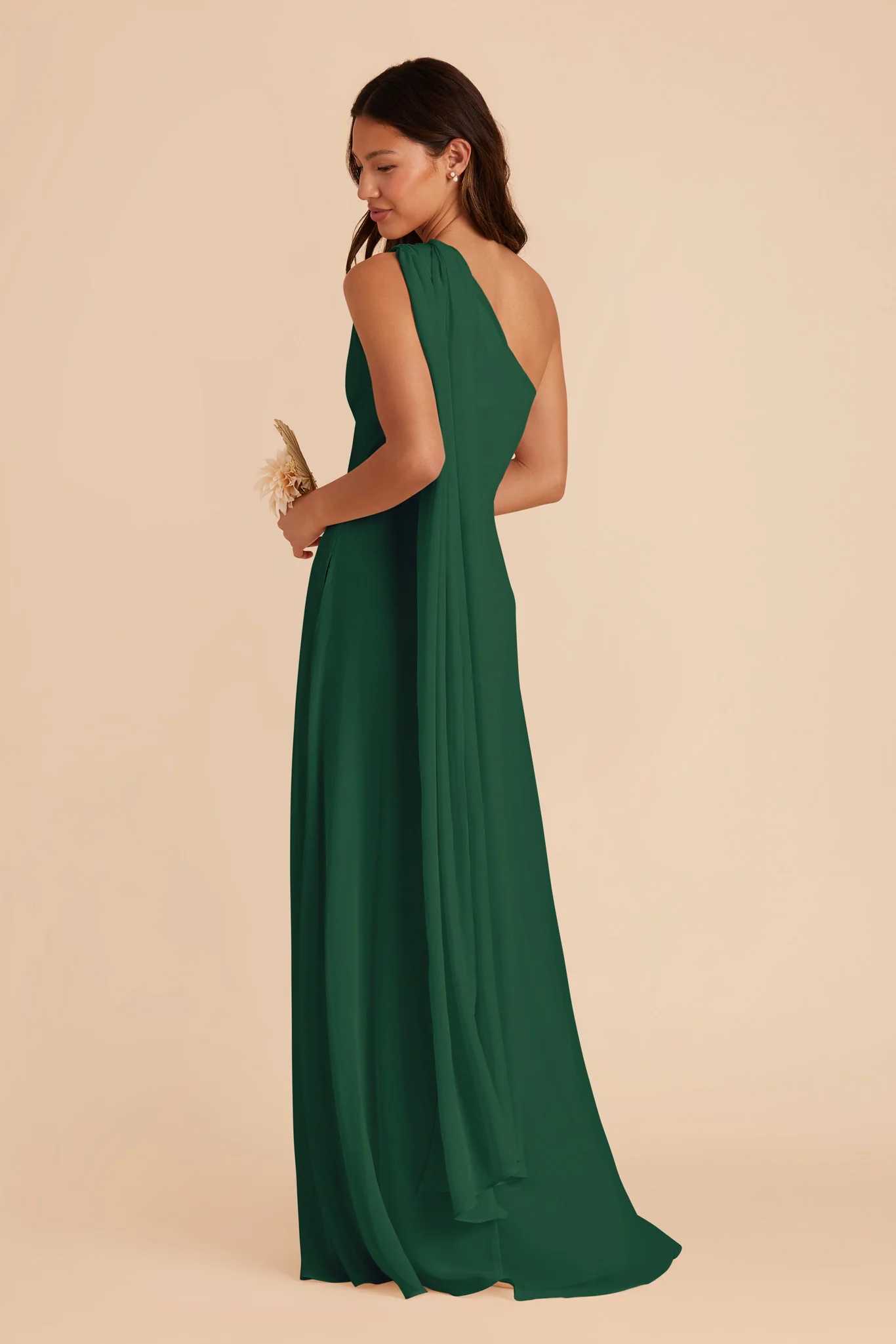 Melissa Chiffon Dress - Forest Green - Image 6