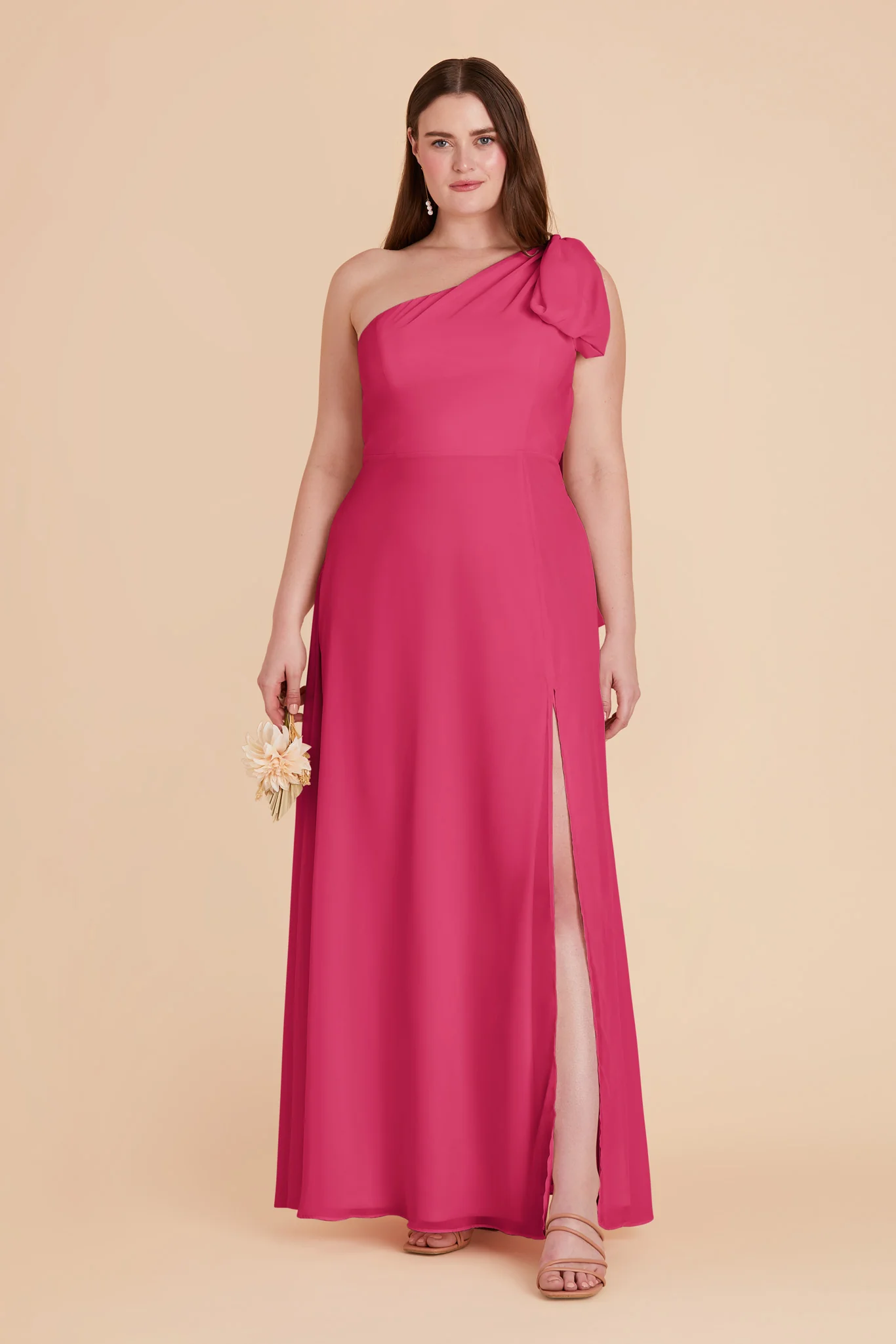 Melissa Chiffon Dress - Fuchsia - Image 11