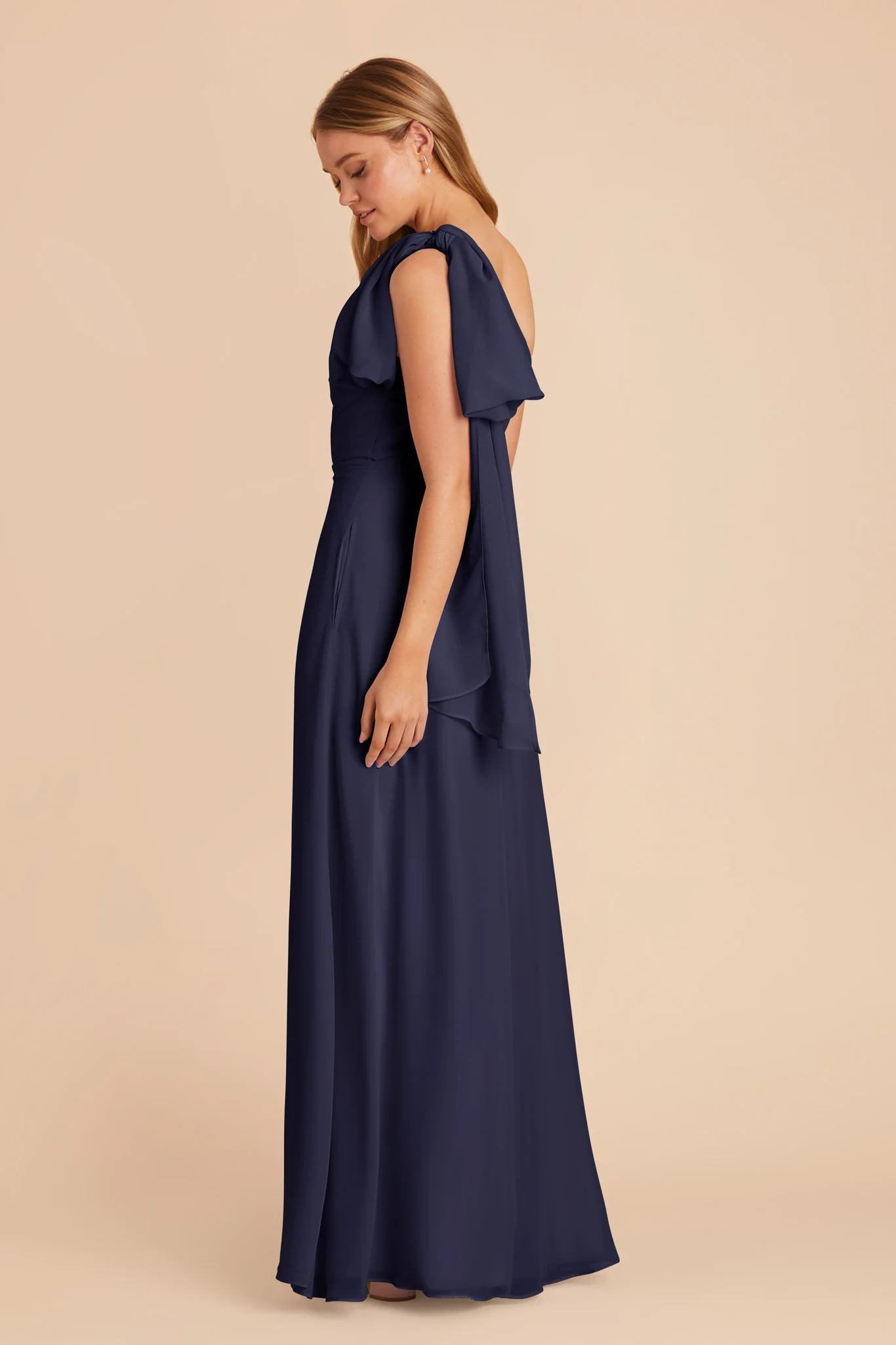 Melissa Chiffon Dress - Navy - Image 5