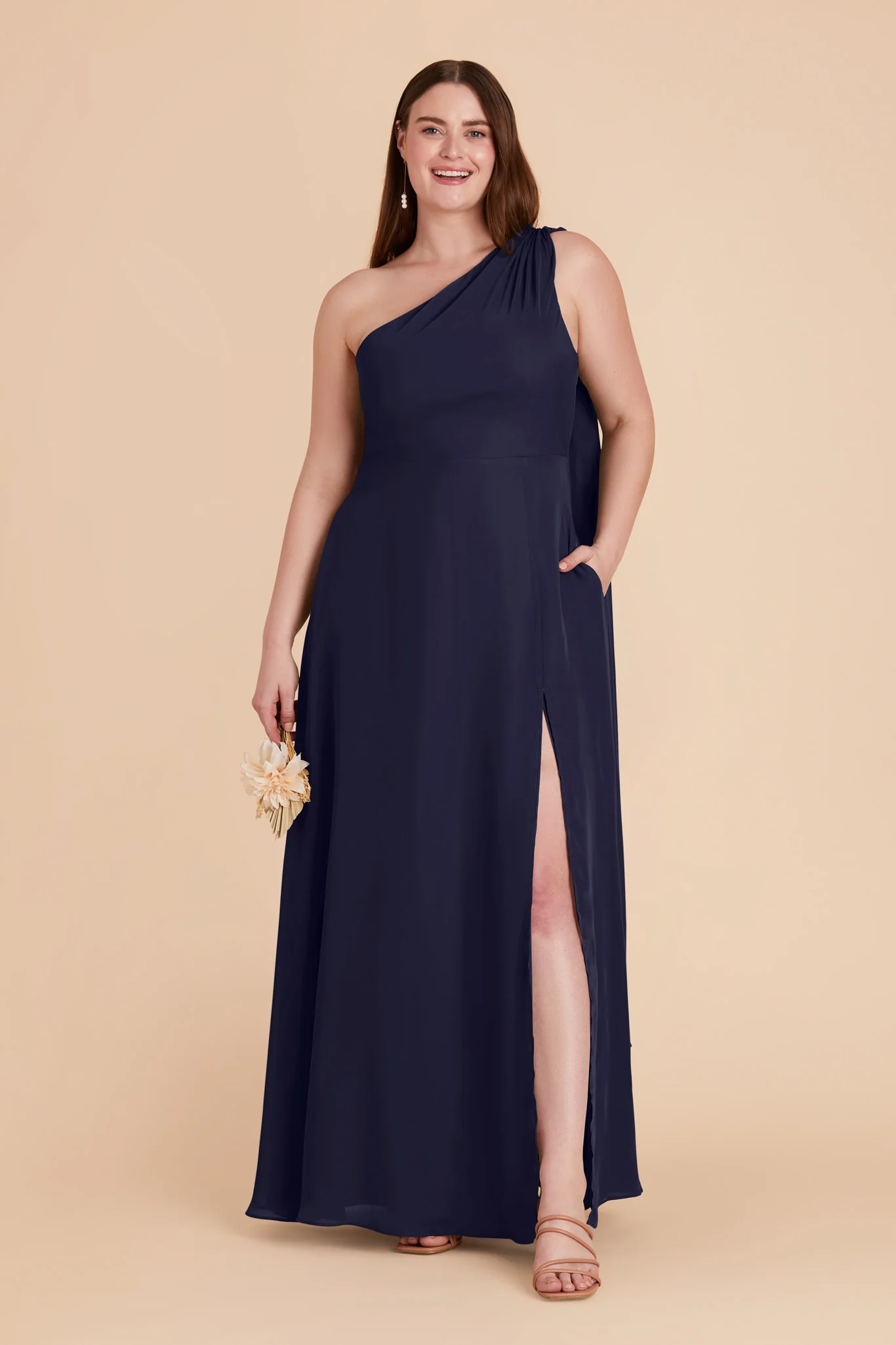 Melissa Chiffon Dress - Navy - Image 8