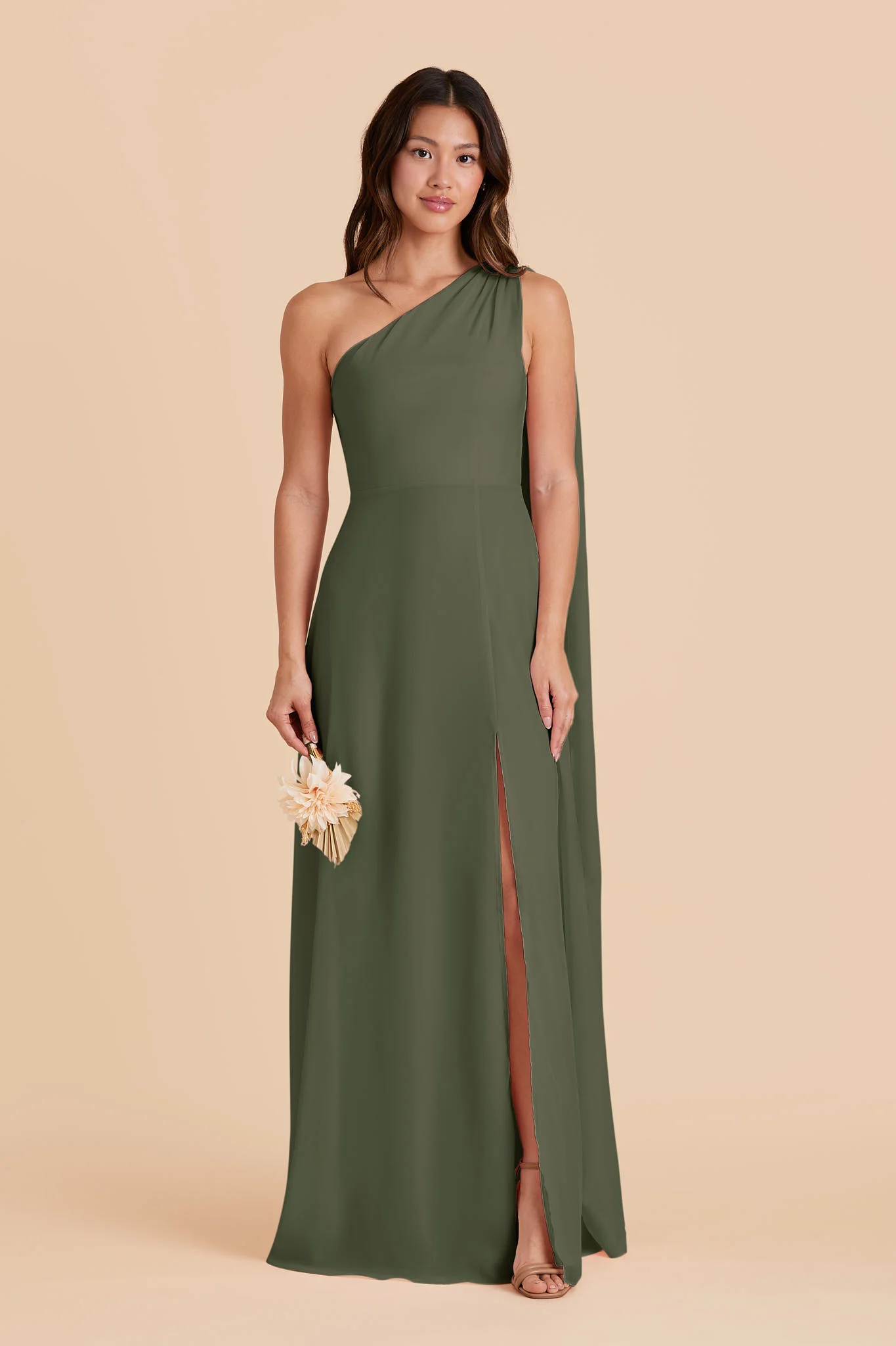 Melissa Chiffon Dress - Olive - Image 3
