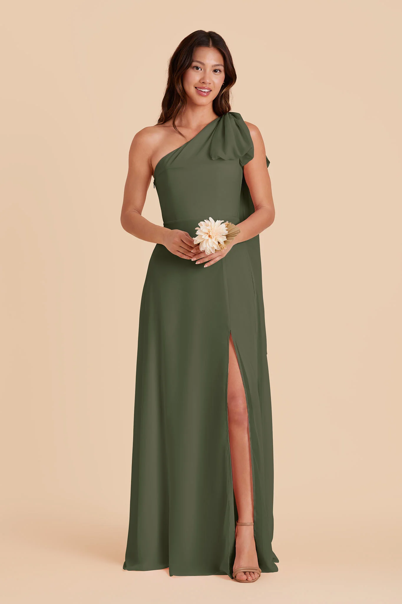 Melissa Chiffon Dress - Olive - Image 4