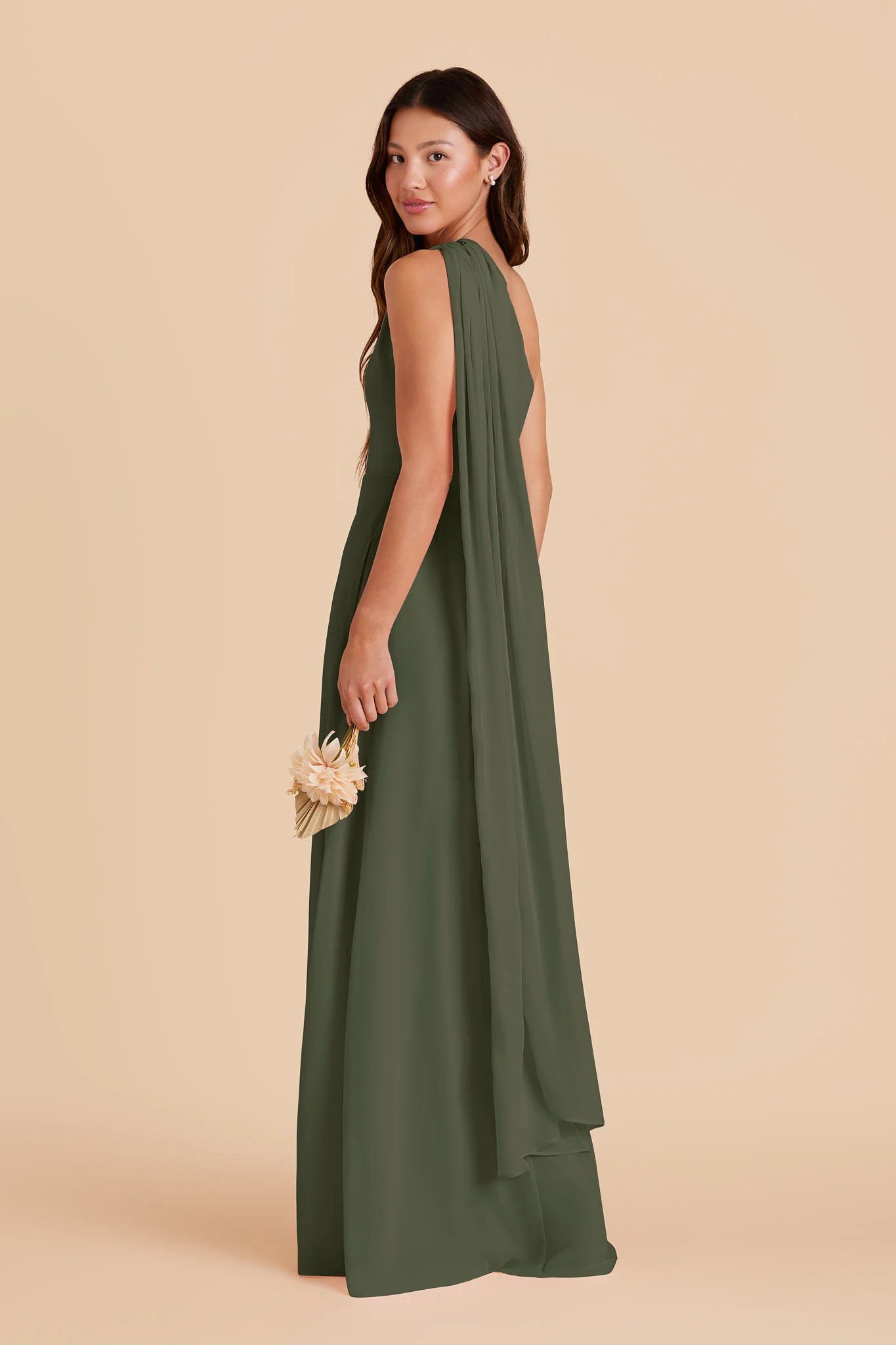 Melissa Chiffon Dress - Olive - Image 5