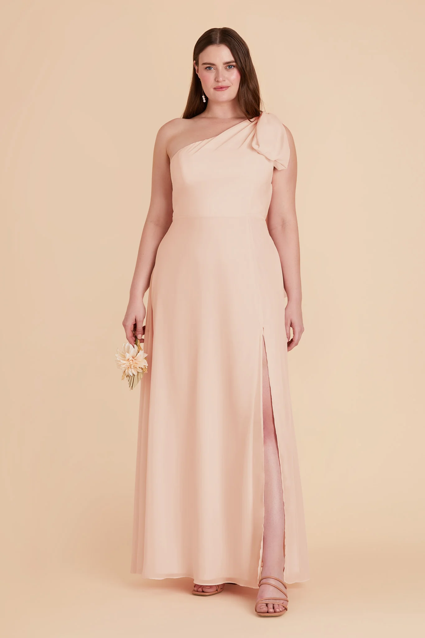 Melissa Chiffon Dress - Pale Blush - Image 11
