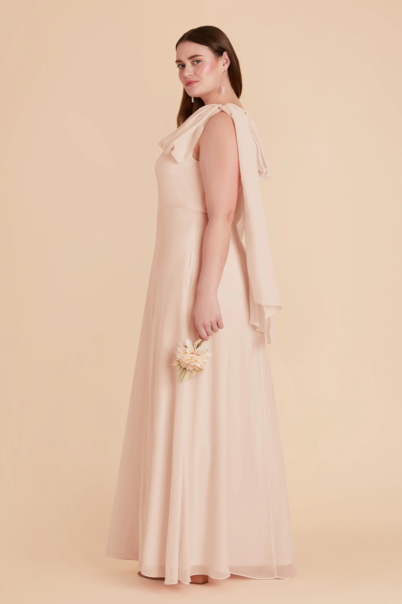 Melissa Chiffon Dress - Pale Blush - Image 12