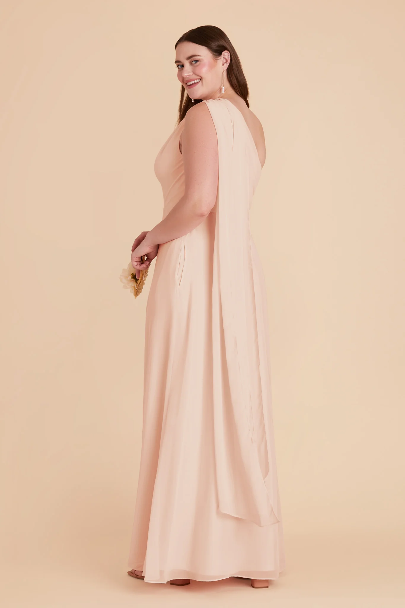 Melissa Chiffon Dress - Pale Blush - Image 13