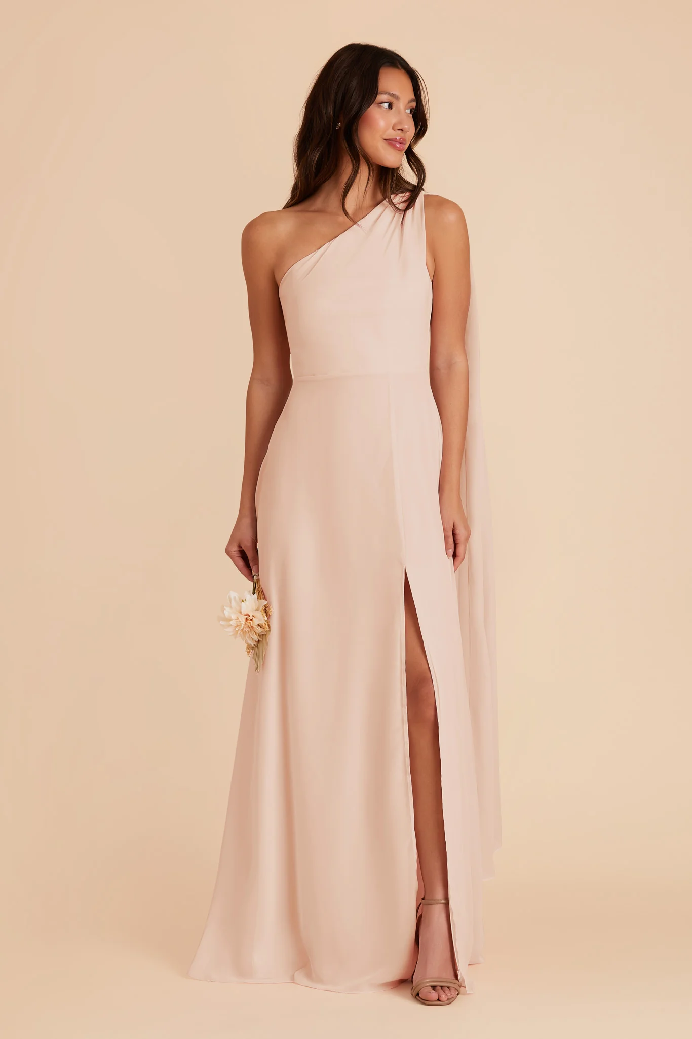 Melissa Chiffon Dress - Pale Blush - Image 5