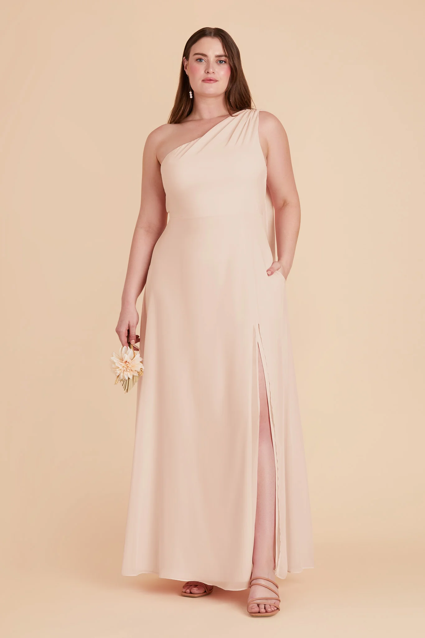 Melissa Chiffon Dress - Pale Blush - Image 9