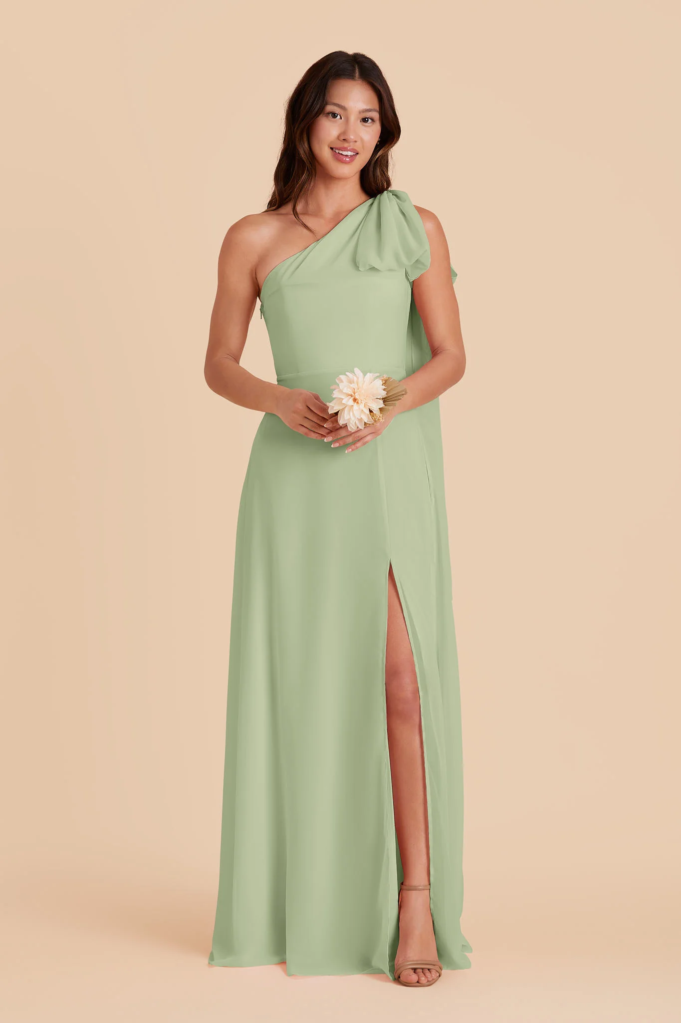 Melissa Chiffon Dress - Pistachio - Image 4