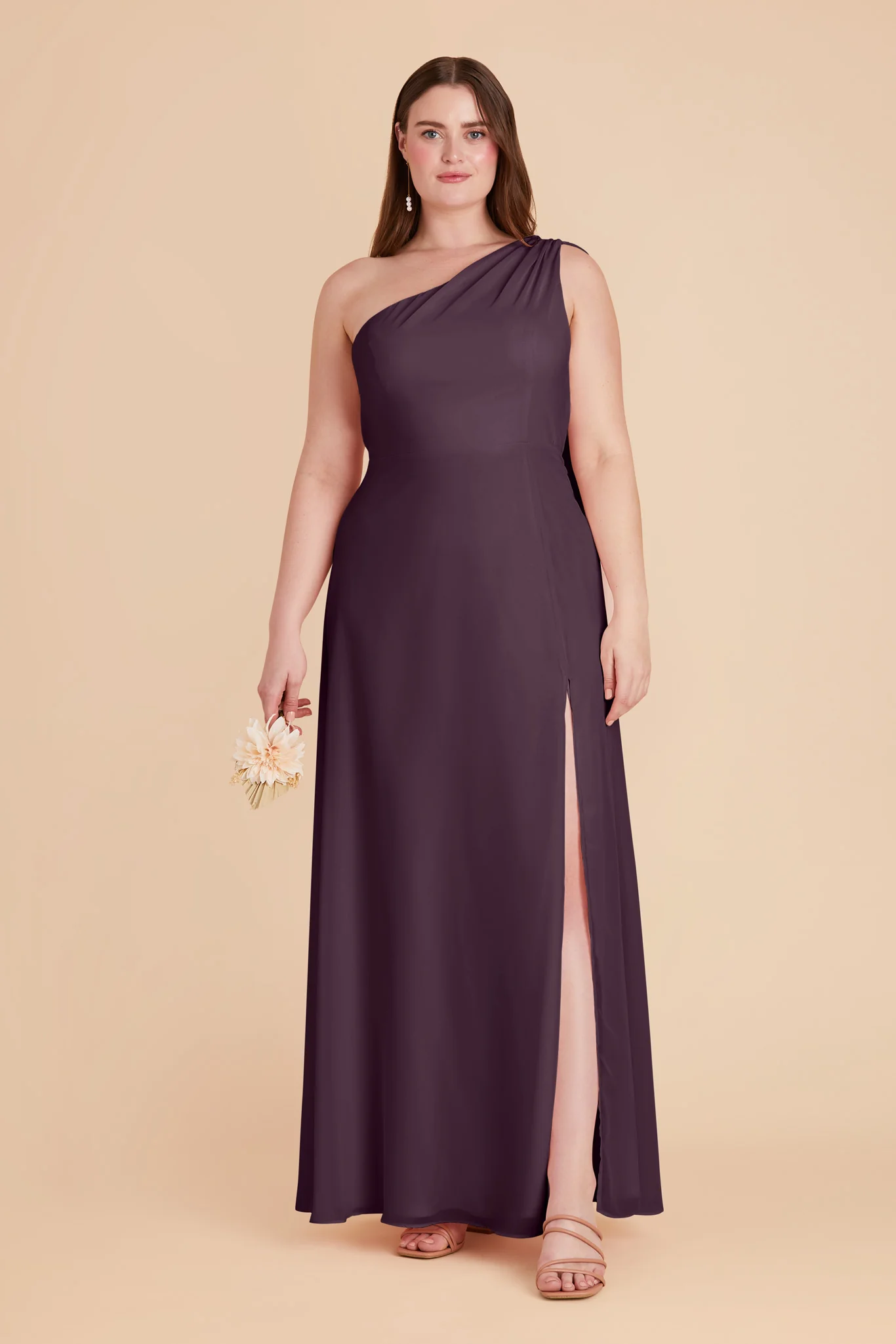 Melissa Chiffon Dress - Plum - Image 2