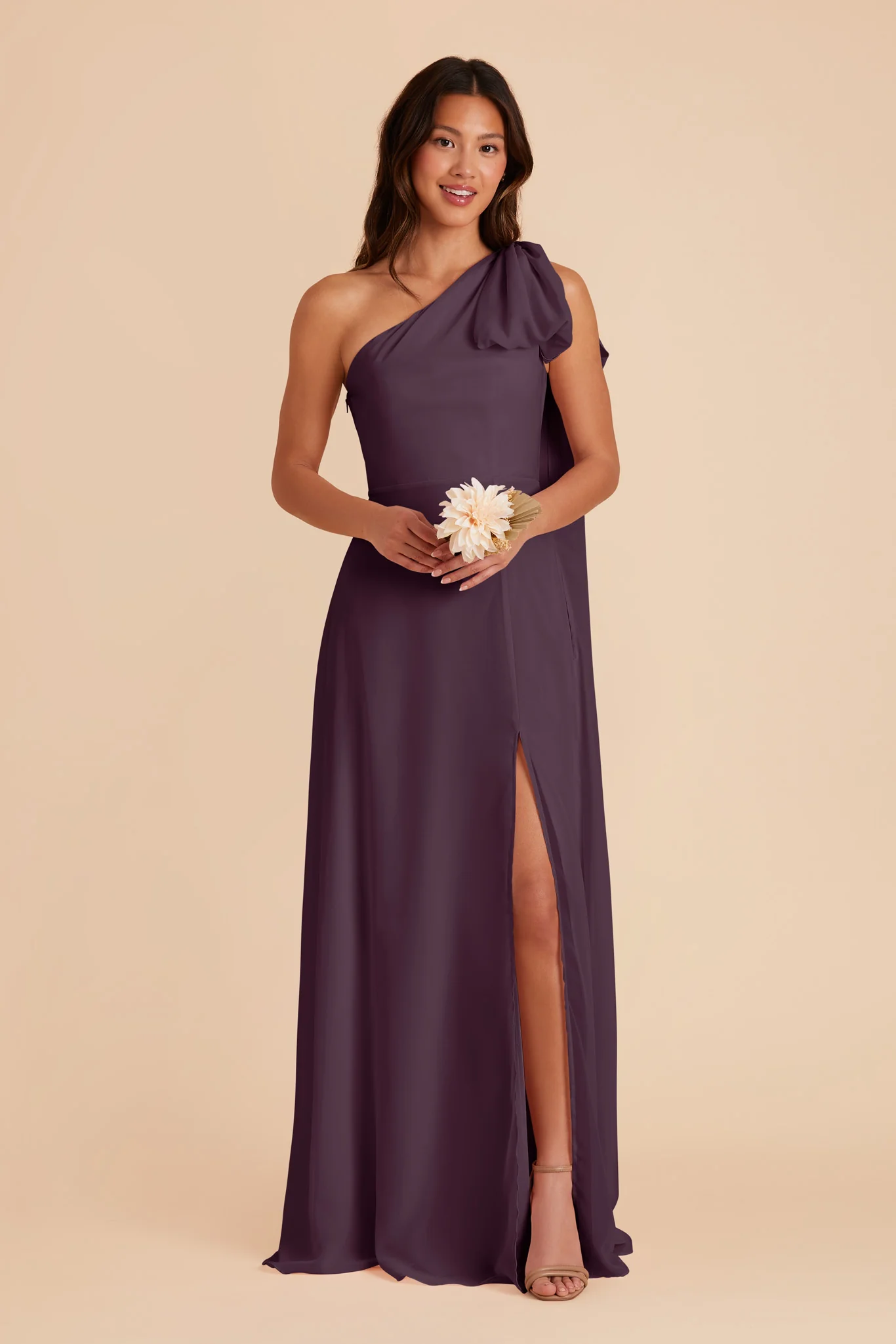 Melissa Chiffon Dress - Plum - Image 3