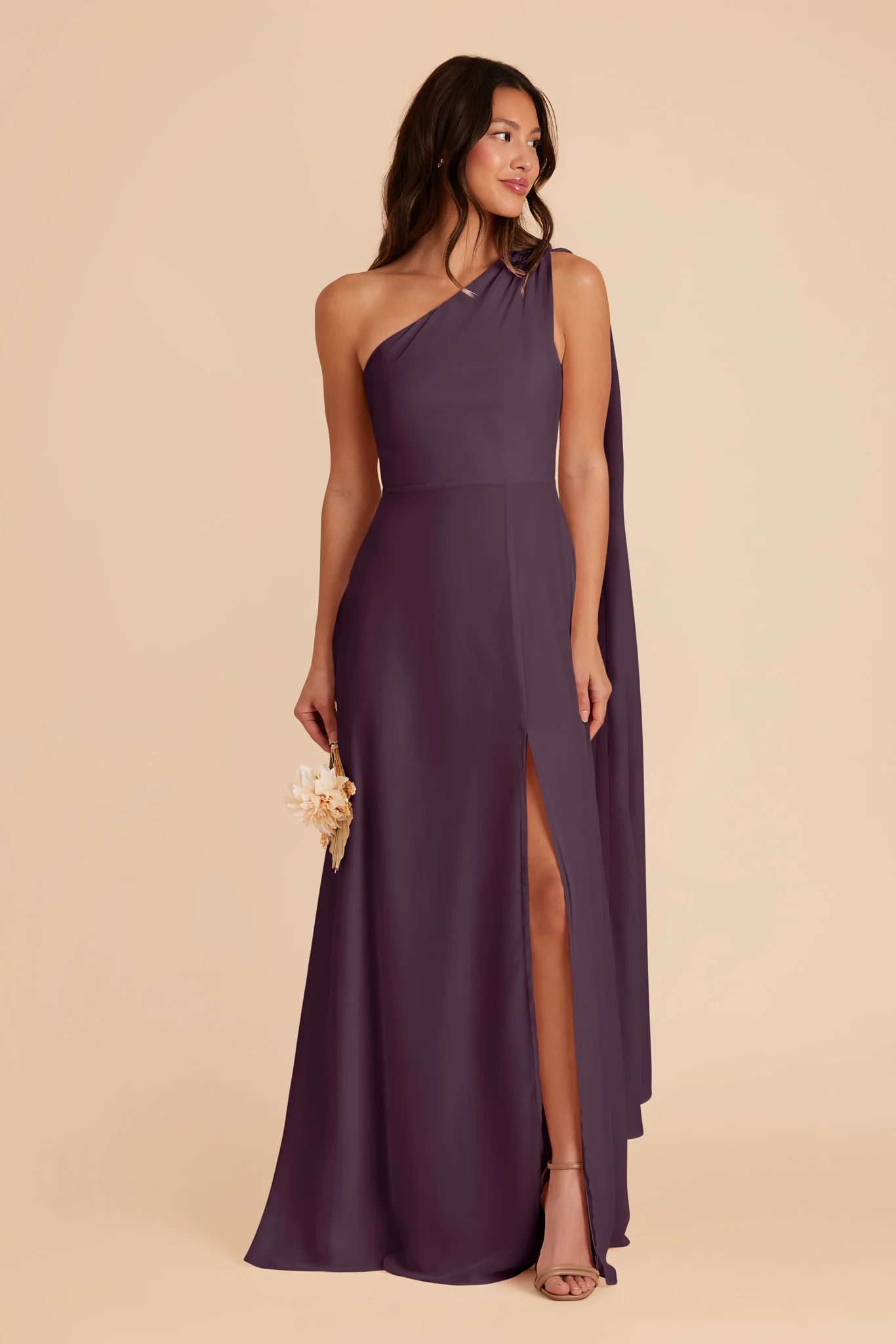 Melissa Chiffon Dress - Plum - Image 4