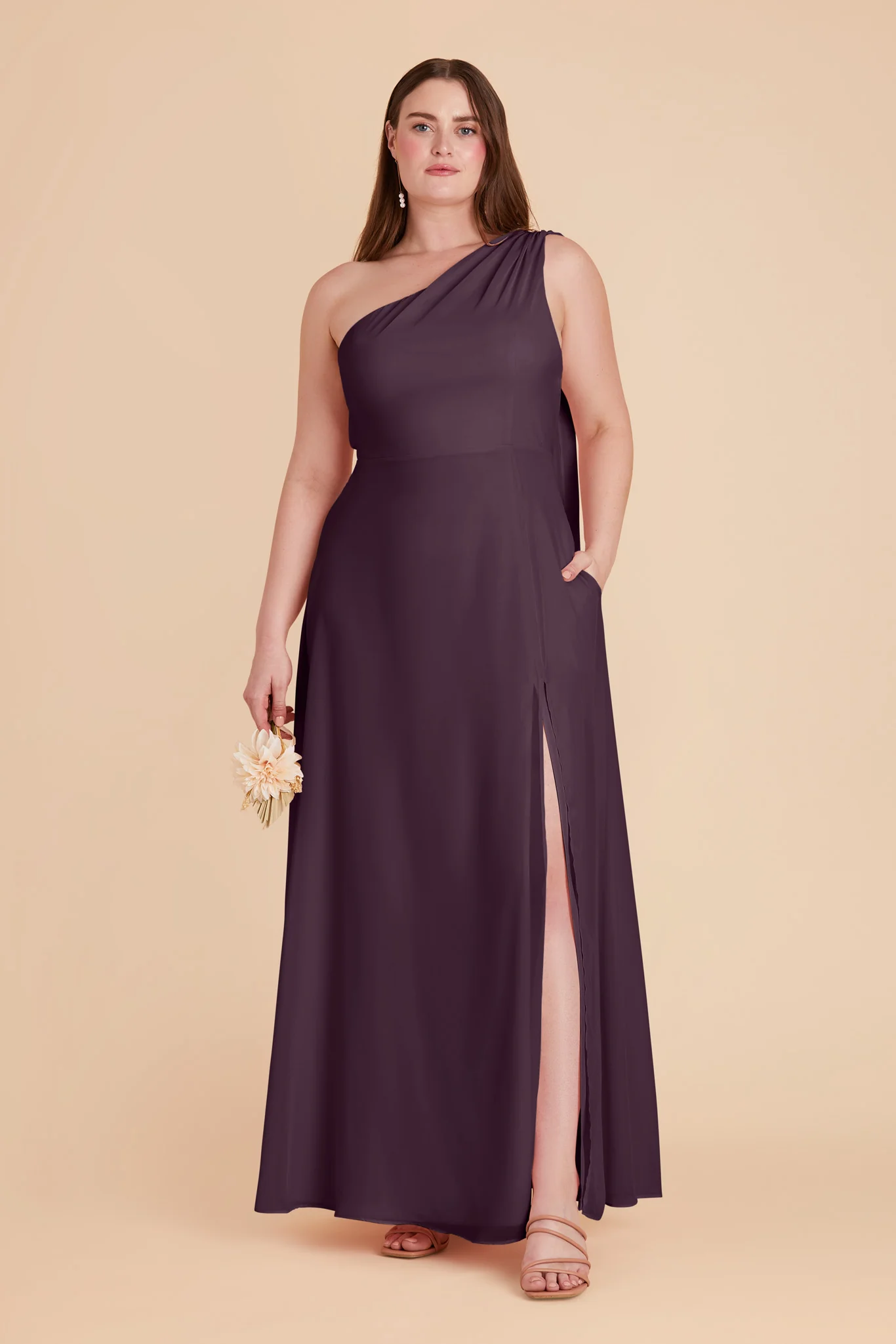 Melissa Chiffon Dress - Plum - Image 9