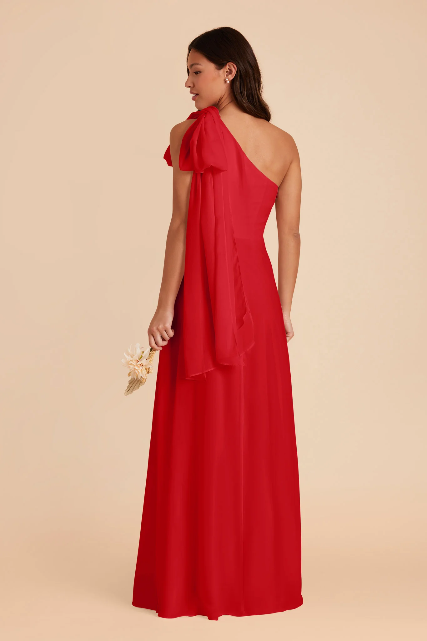 Melissa Chiffon Dress - Ruby Red - Image 5