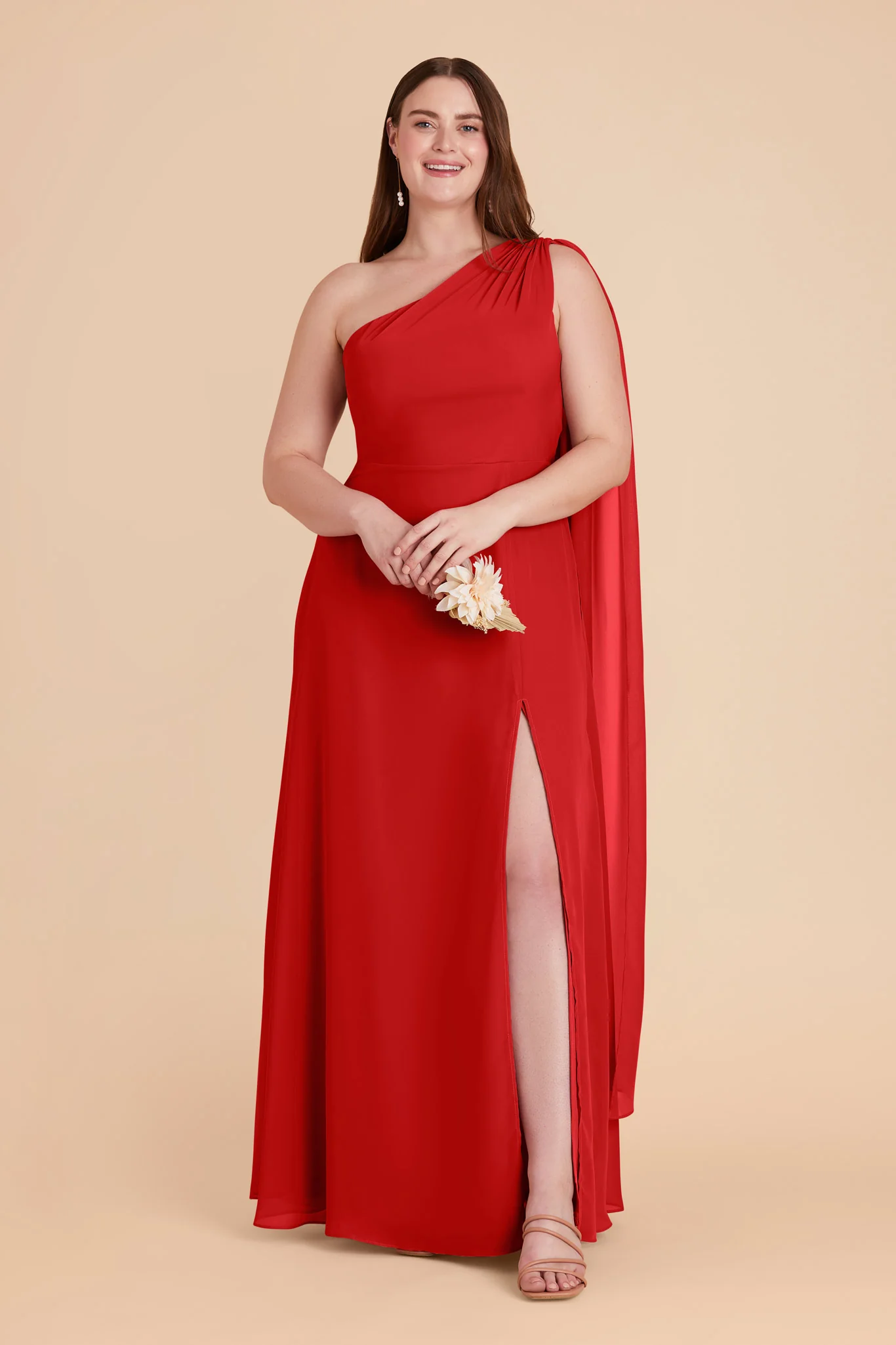 Melissa Chiffon Dress - Ruby Red - Image 6