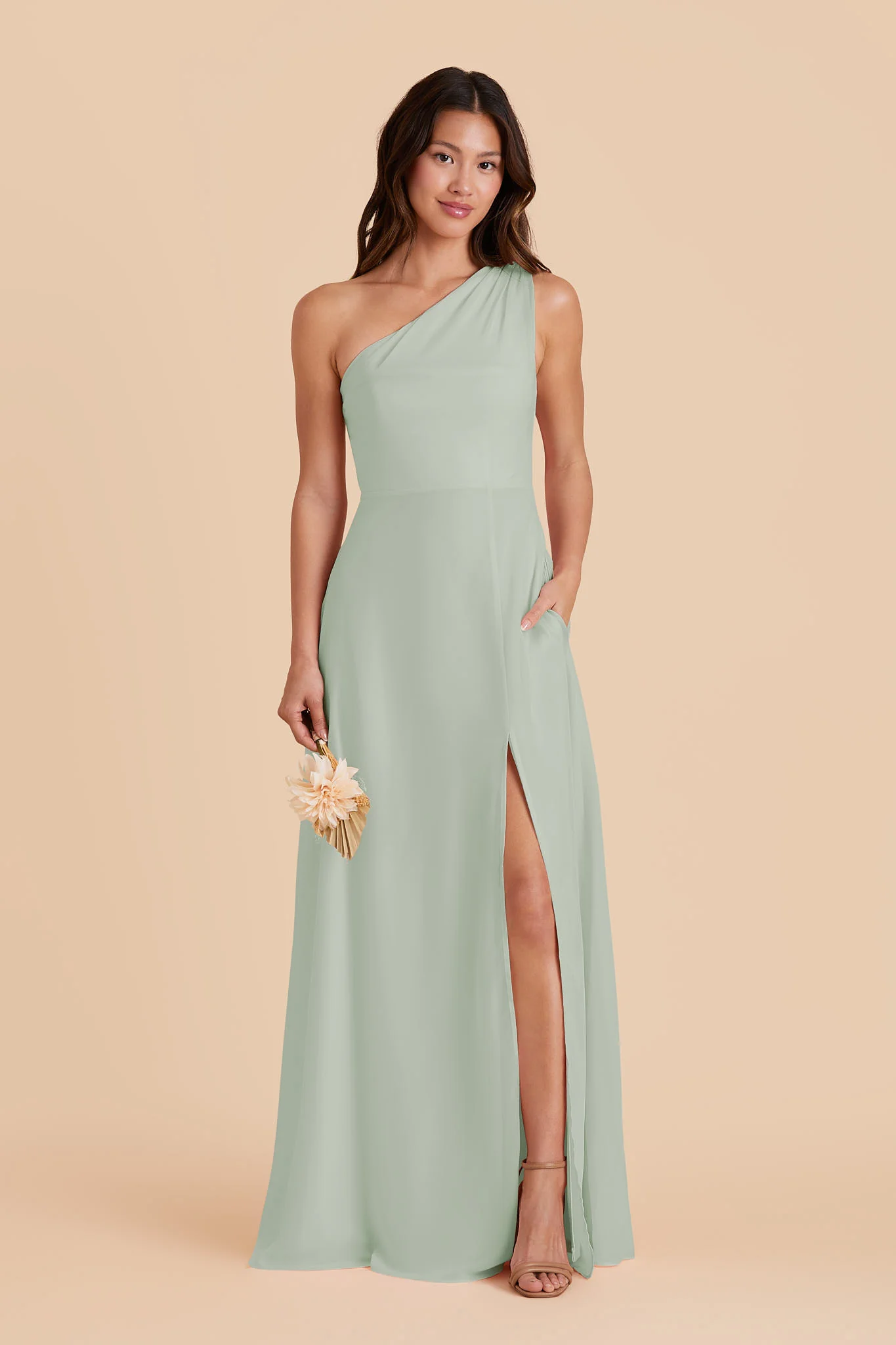 Melissa Chiffon Dress - Sage - Image 4