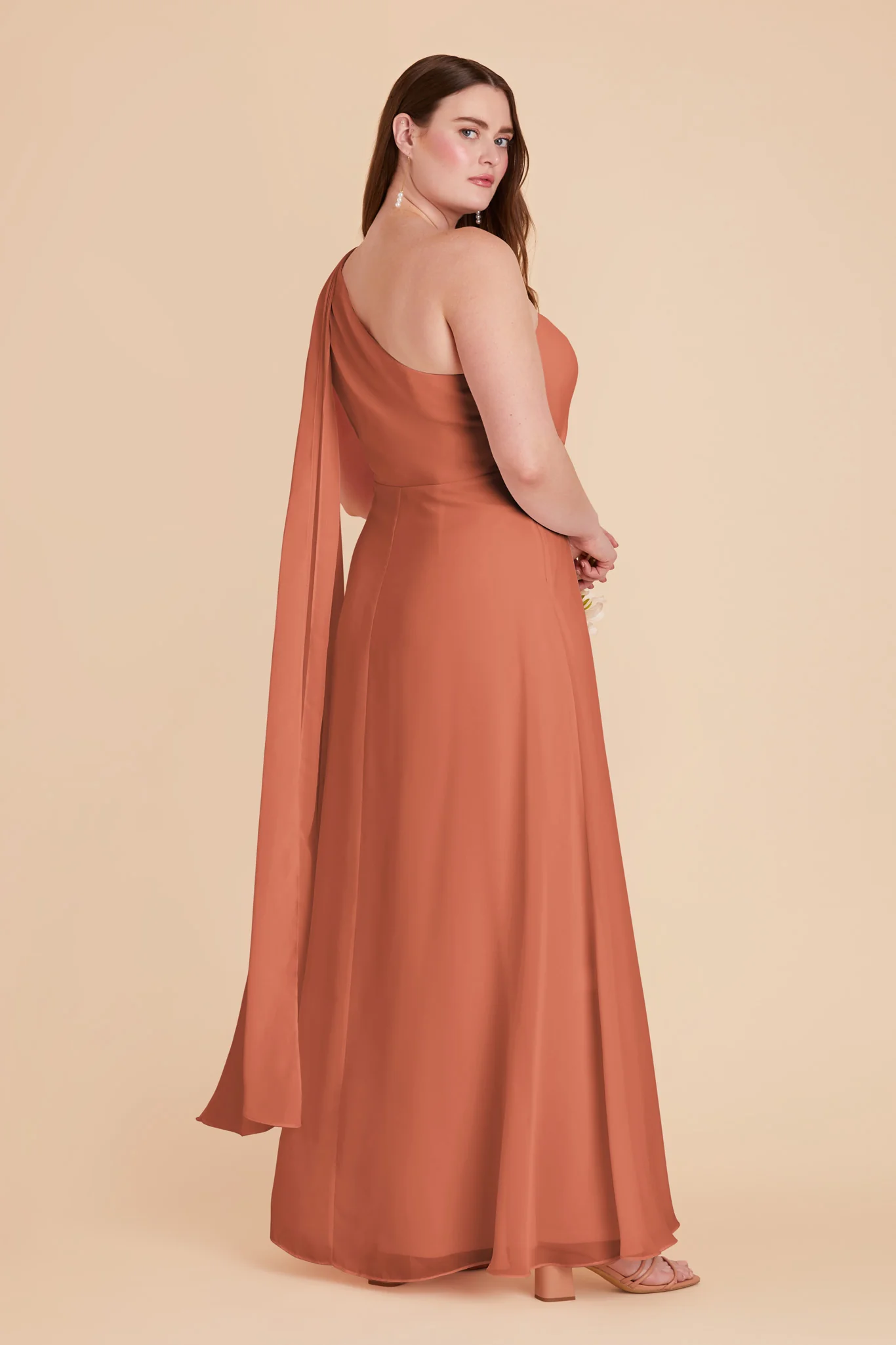 Melissa Chiffon Dress - Terracotta - Image 14