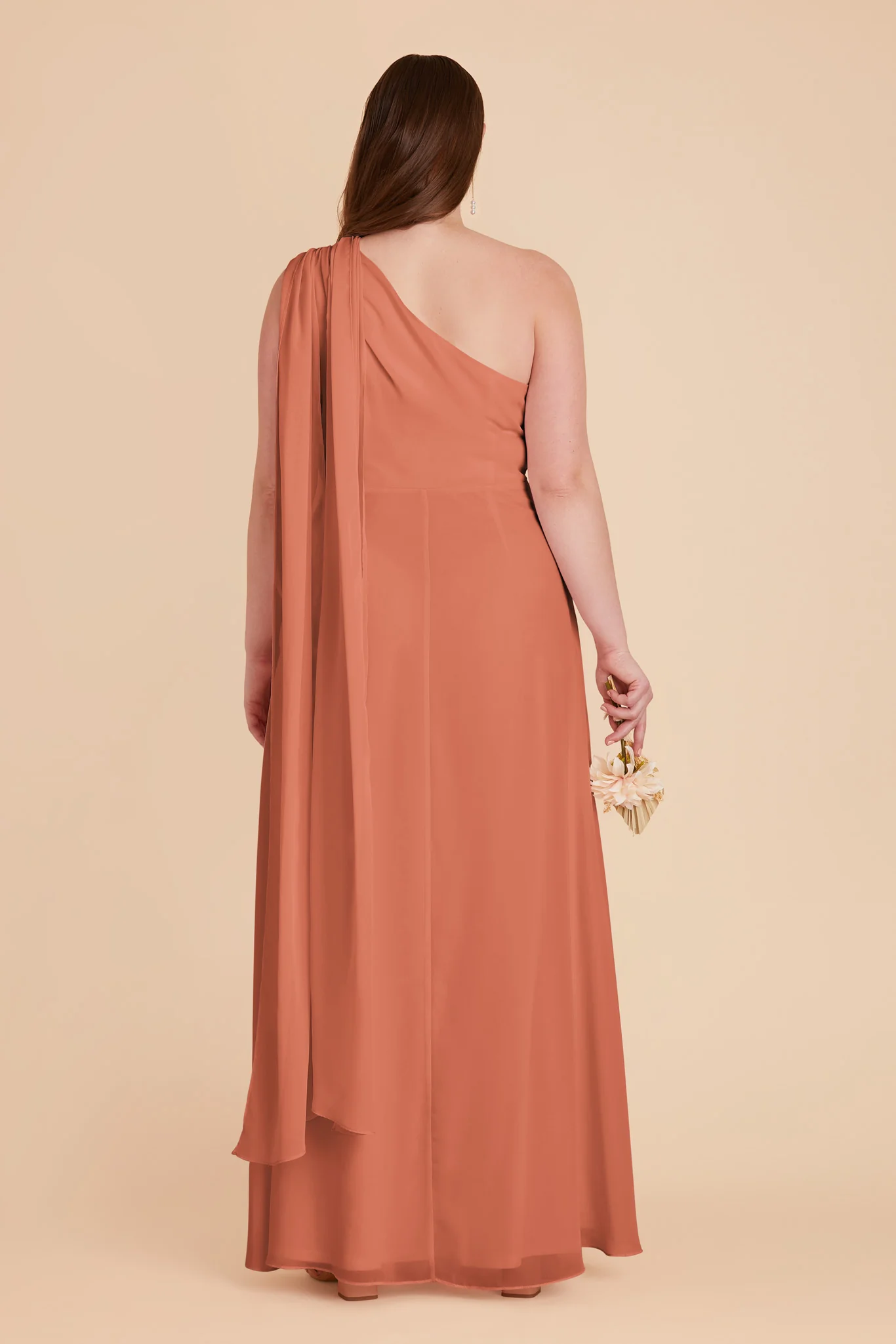 Melissa Chiffon Dress - Terracotta - Image 15
