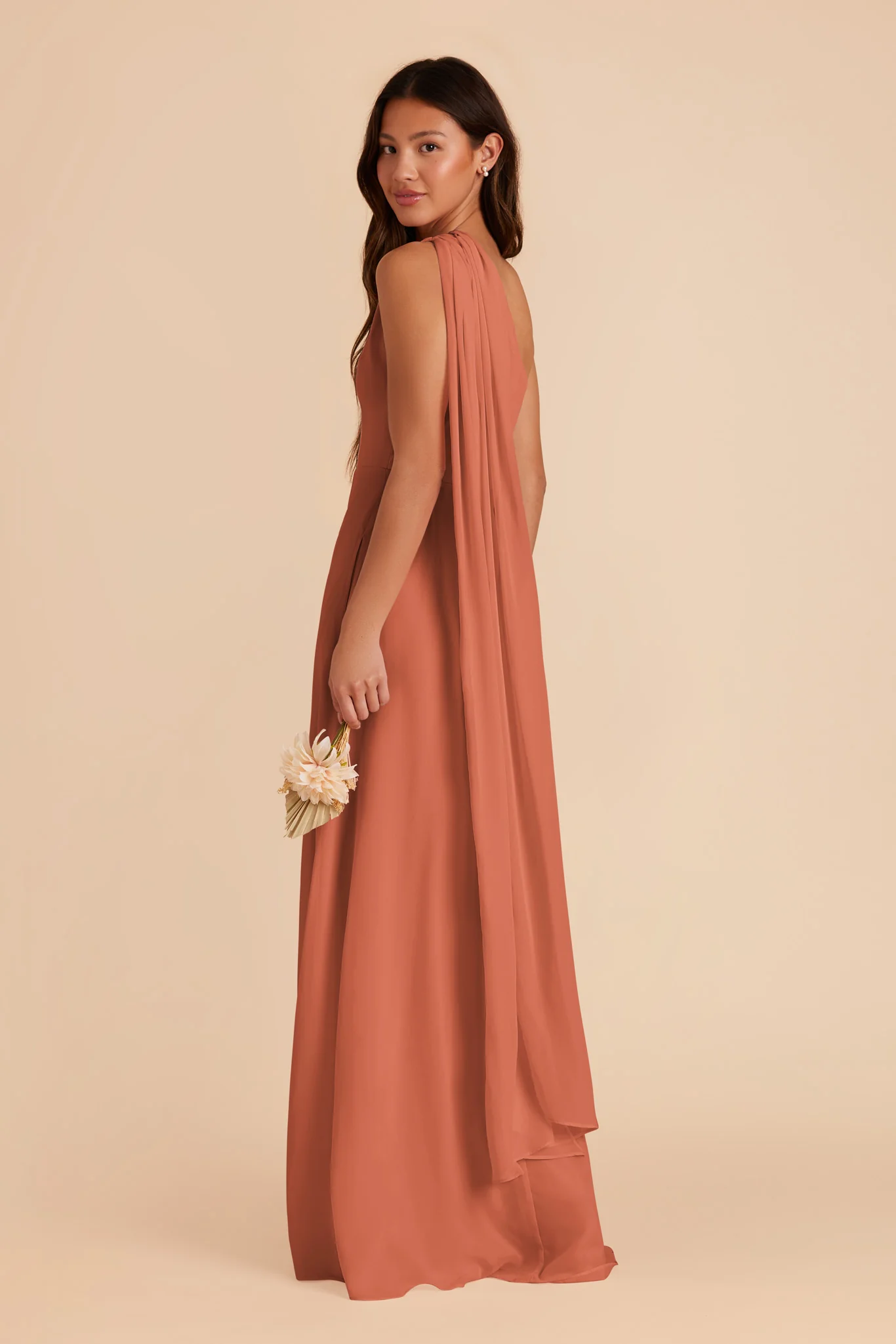 Melissa Chiffon Dress - Terracotta - Image 6