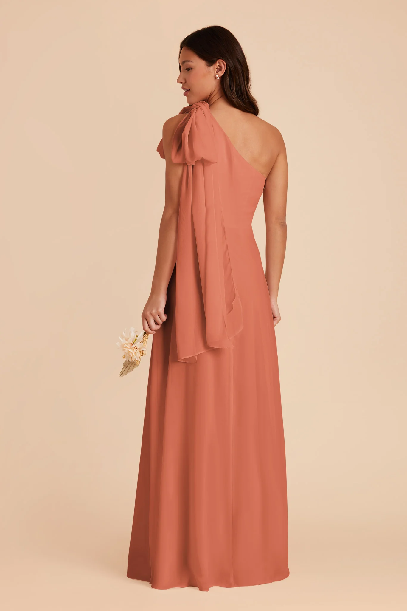 Melissa Chiffon Dress - Terracotta - Image 8
