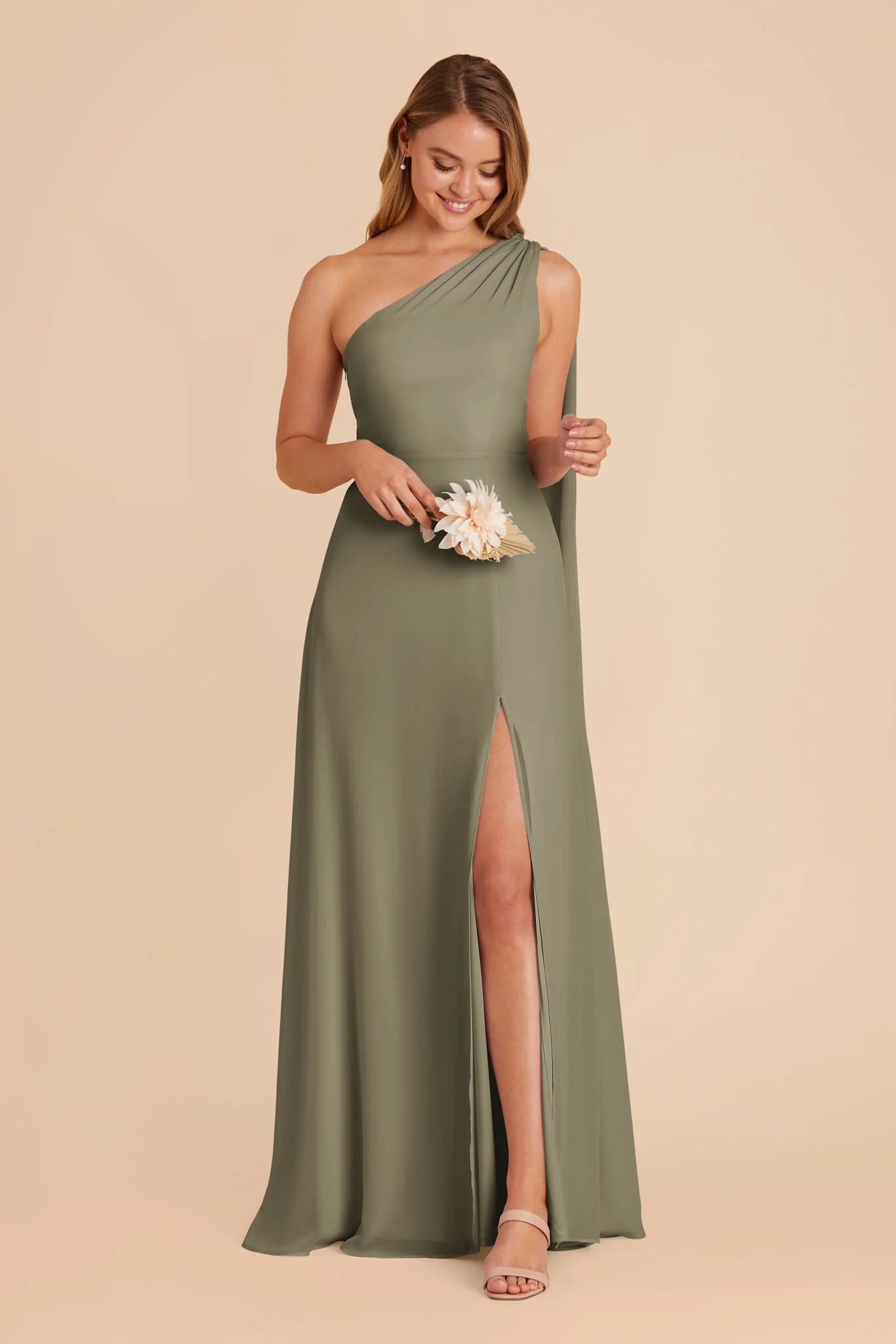 Melissa Chiffon Dress - Thyme - Image 3