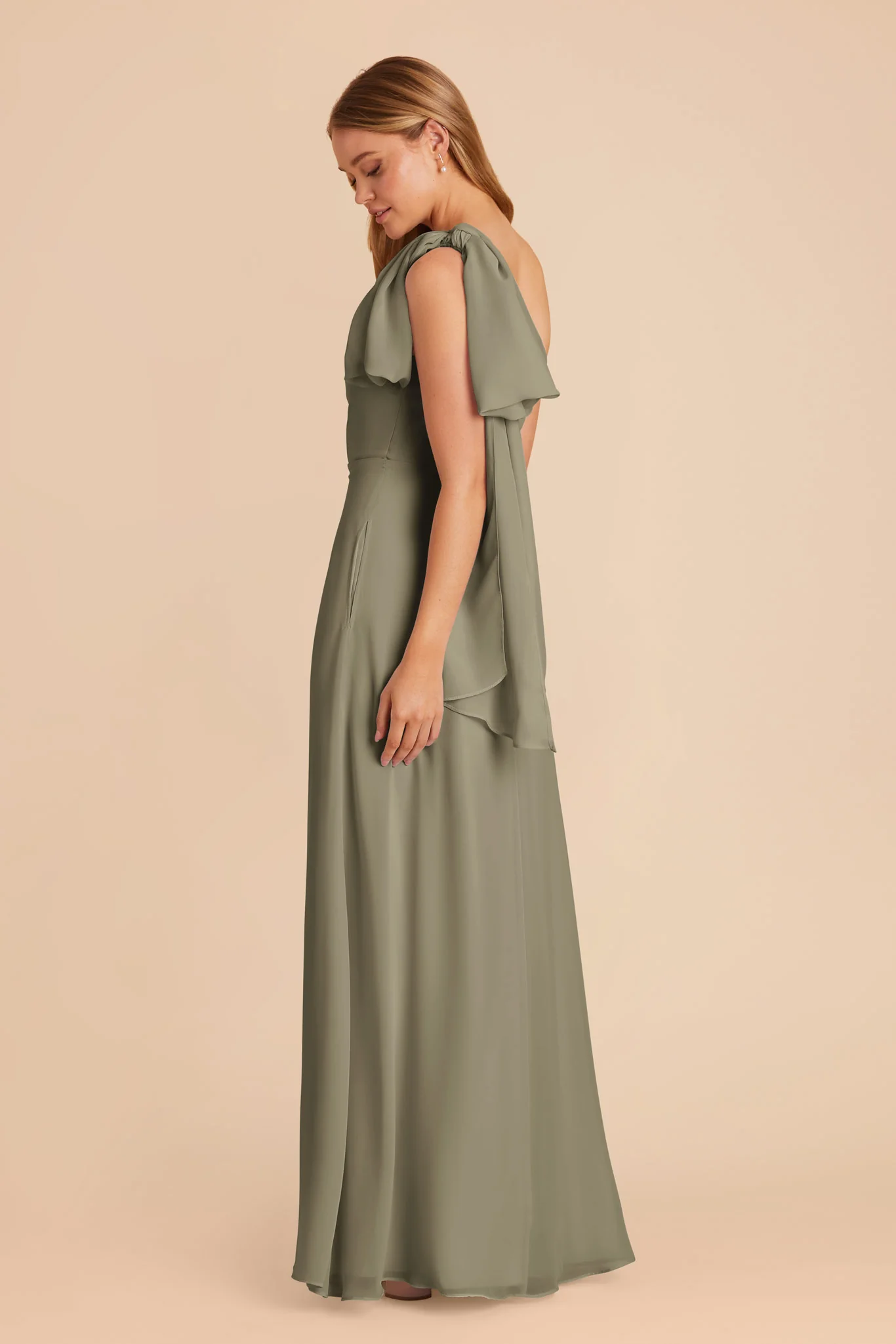 Melissa Chiffon Dress - Thyme - Image 4