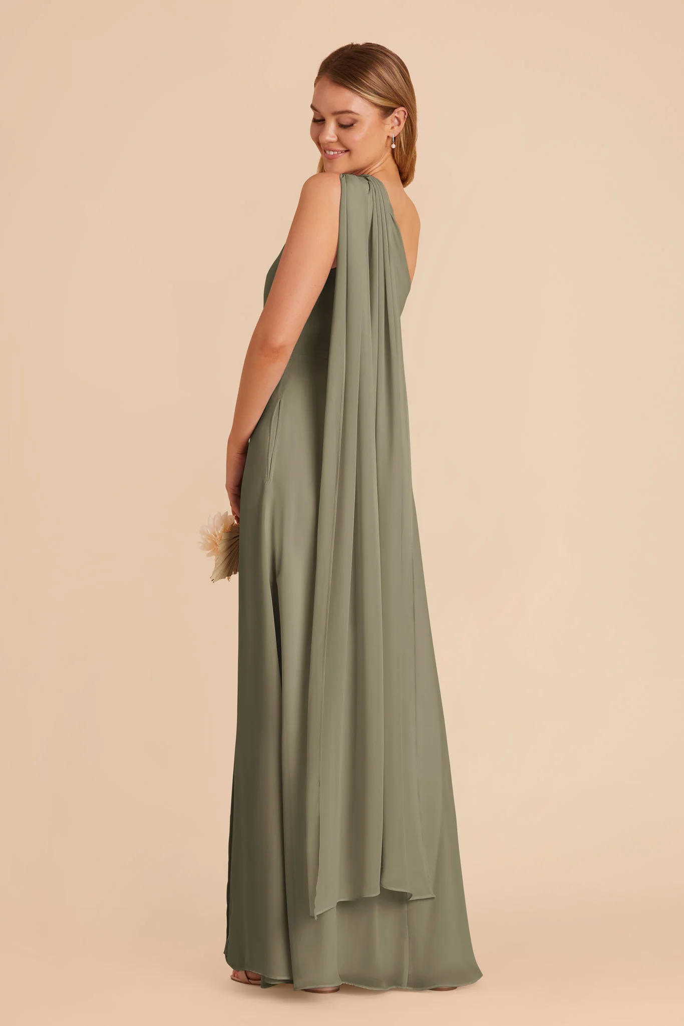 Melissa Chiffon Dress - Thyme - Image 5