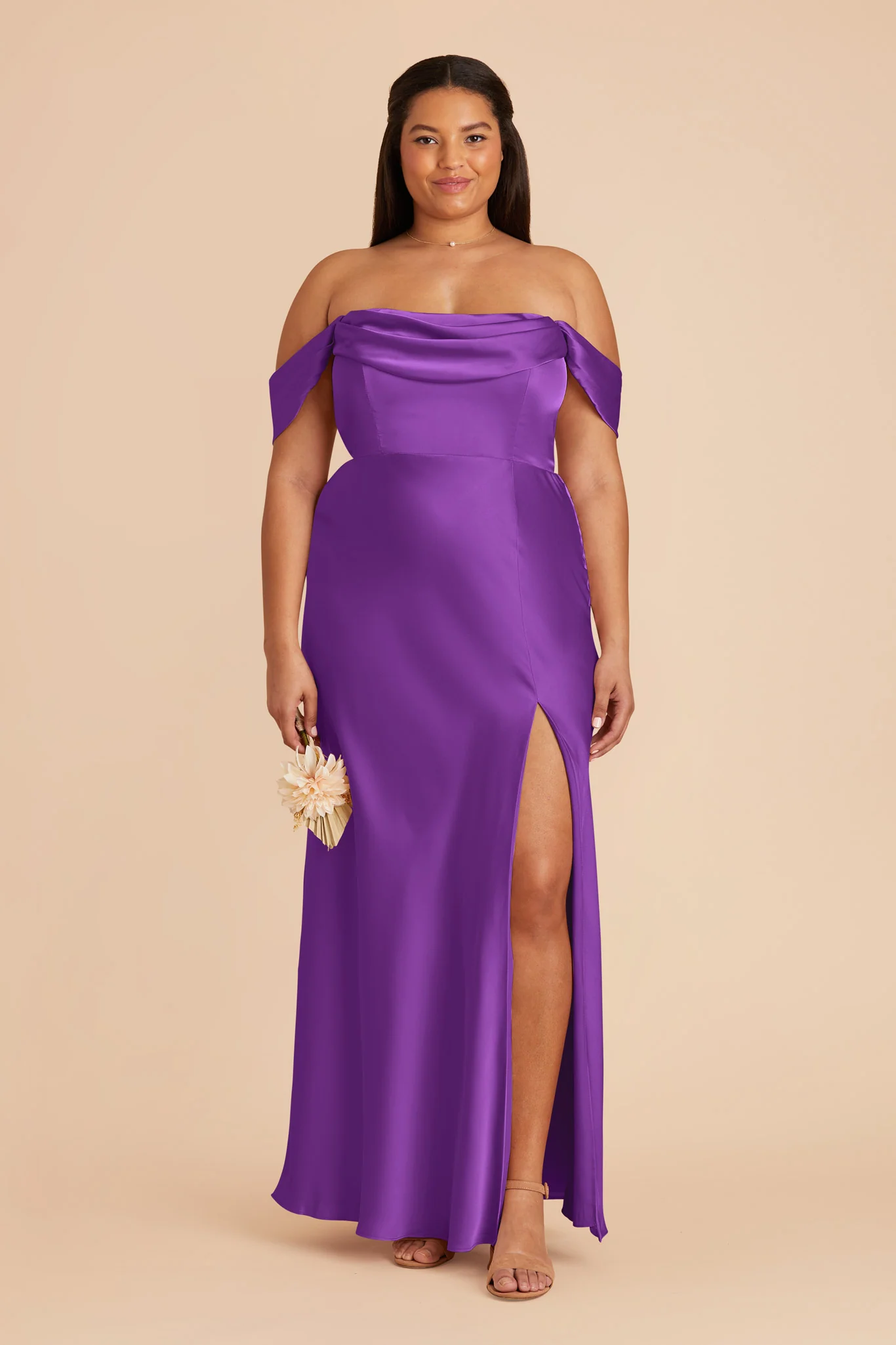 Mia Matte Satin Dress - Amethyst - Image 2