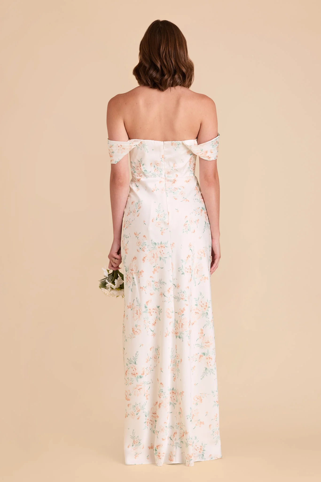 Mia Matte Satin Dress - Apricot Whimsical Blooms - Image 7