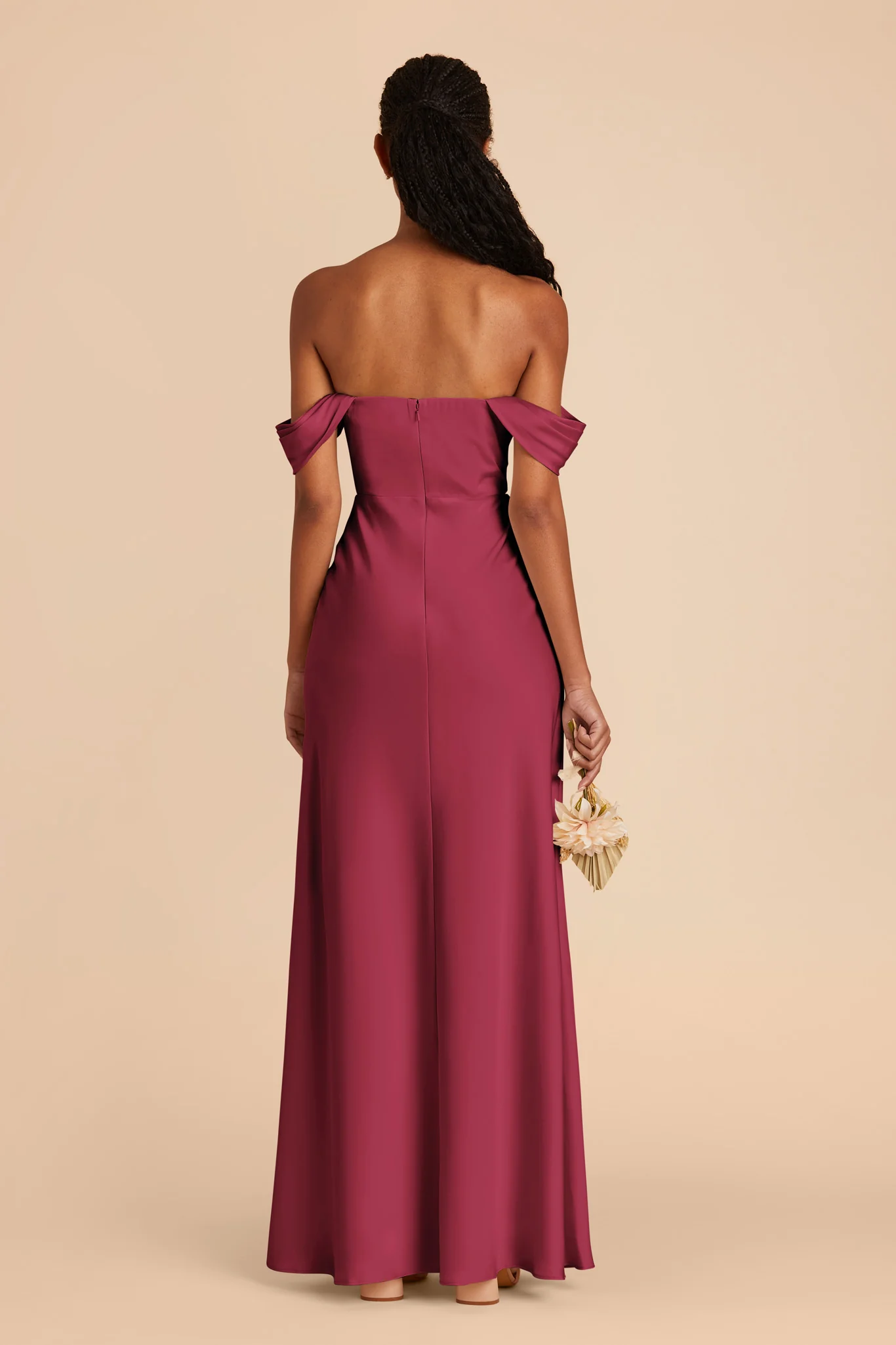 Mia Matte Satin Dress - Berry - Image 8