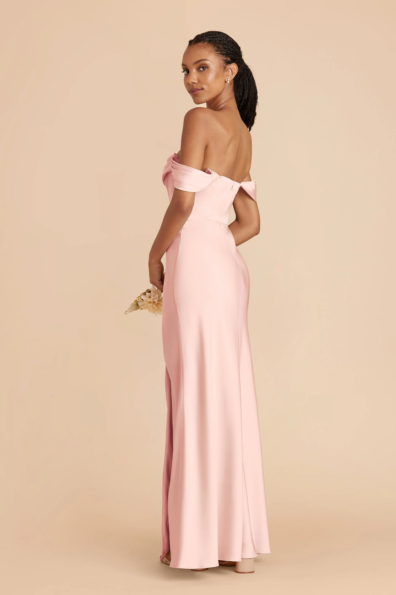 Mia Matte Satin Dress - Blush Pink - Image 6