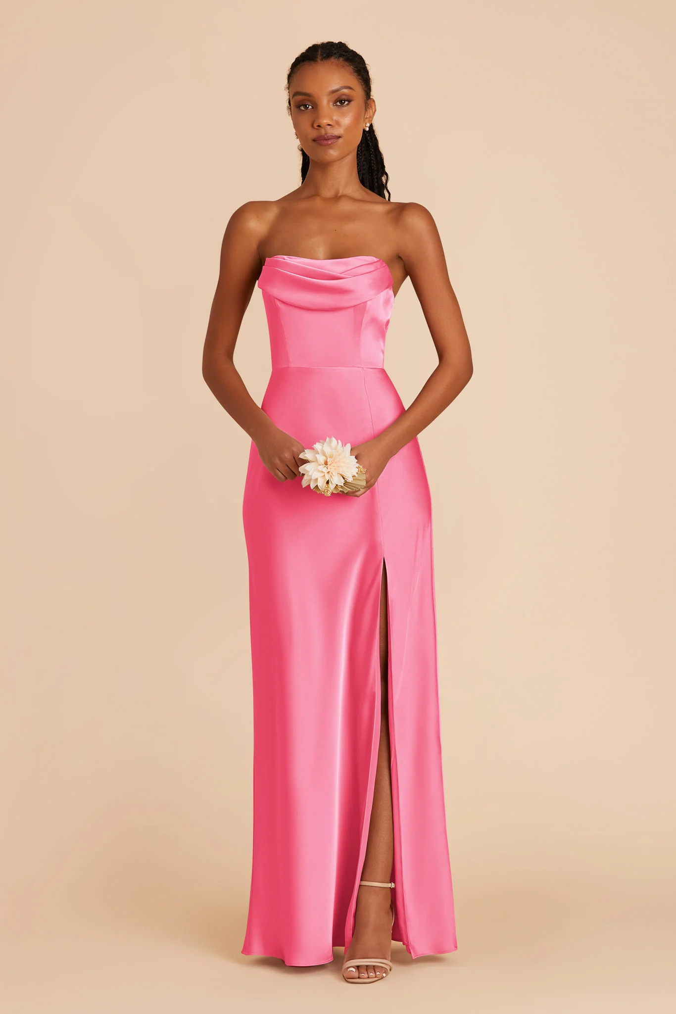 Mia Matte Satin Dress - Bon Bon Pink - Image 5