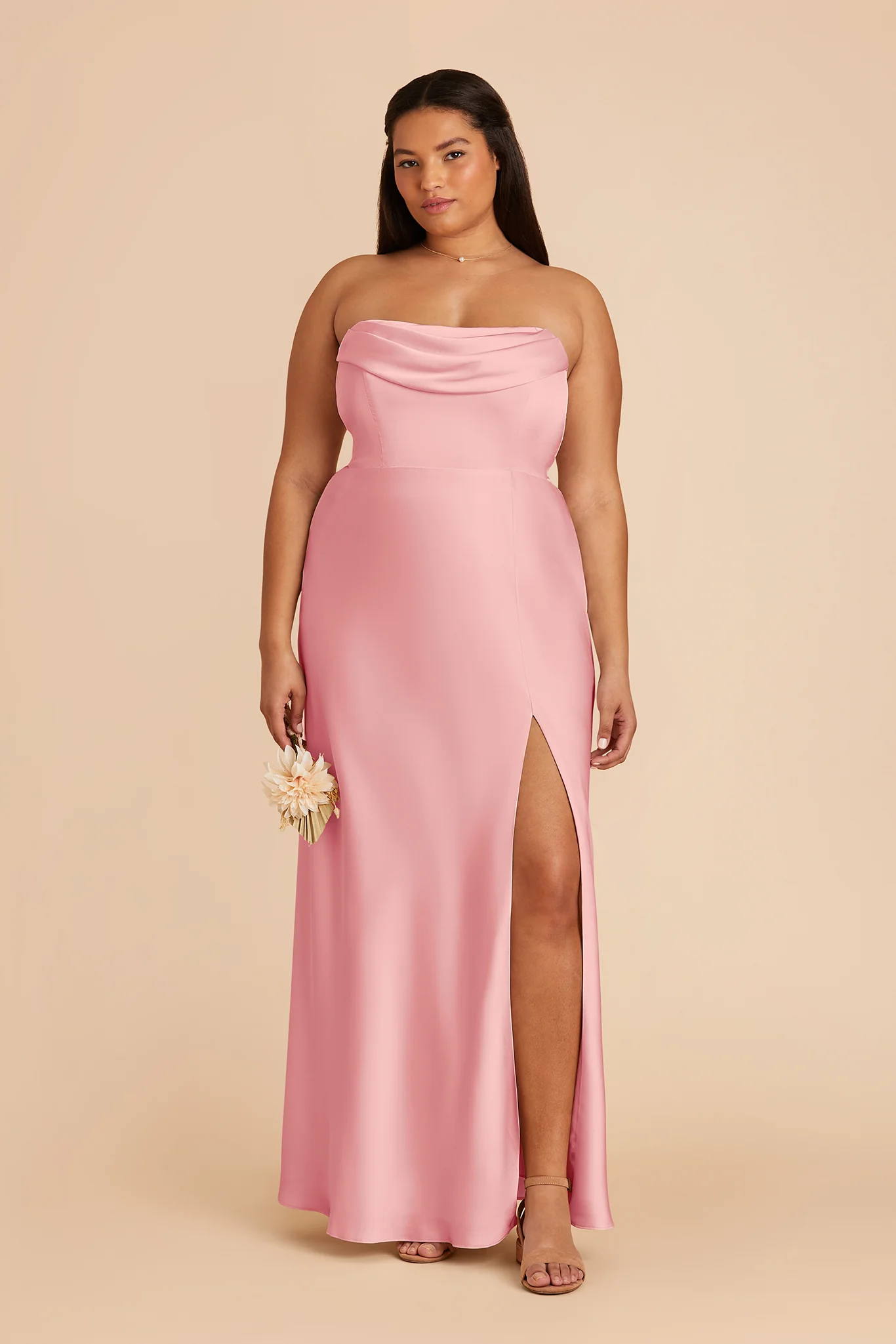 Mia Matte Satin Dress - Bubblegum Pink - Image 7