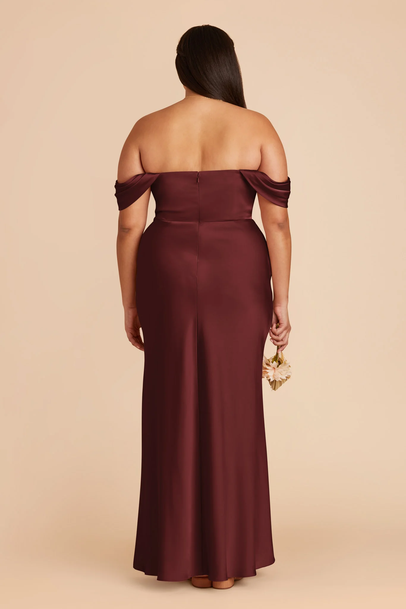 Mia Matte Satin Dress - Cabernet - Image 10