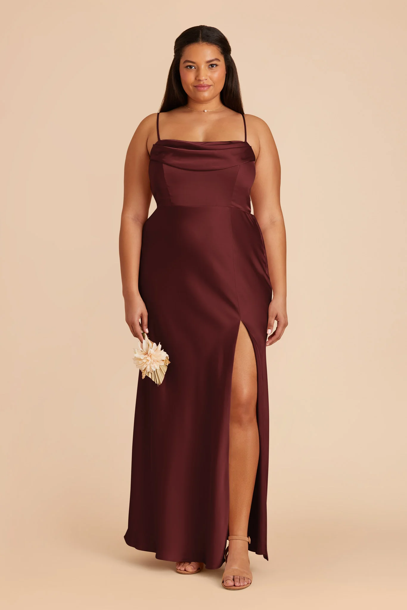 Mia Matte Satin Dress - Cabernet - Image 2
