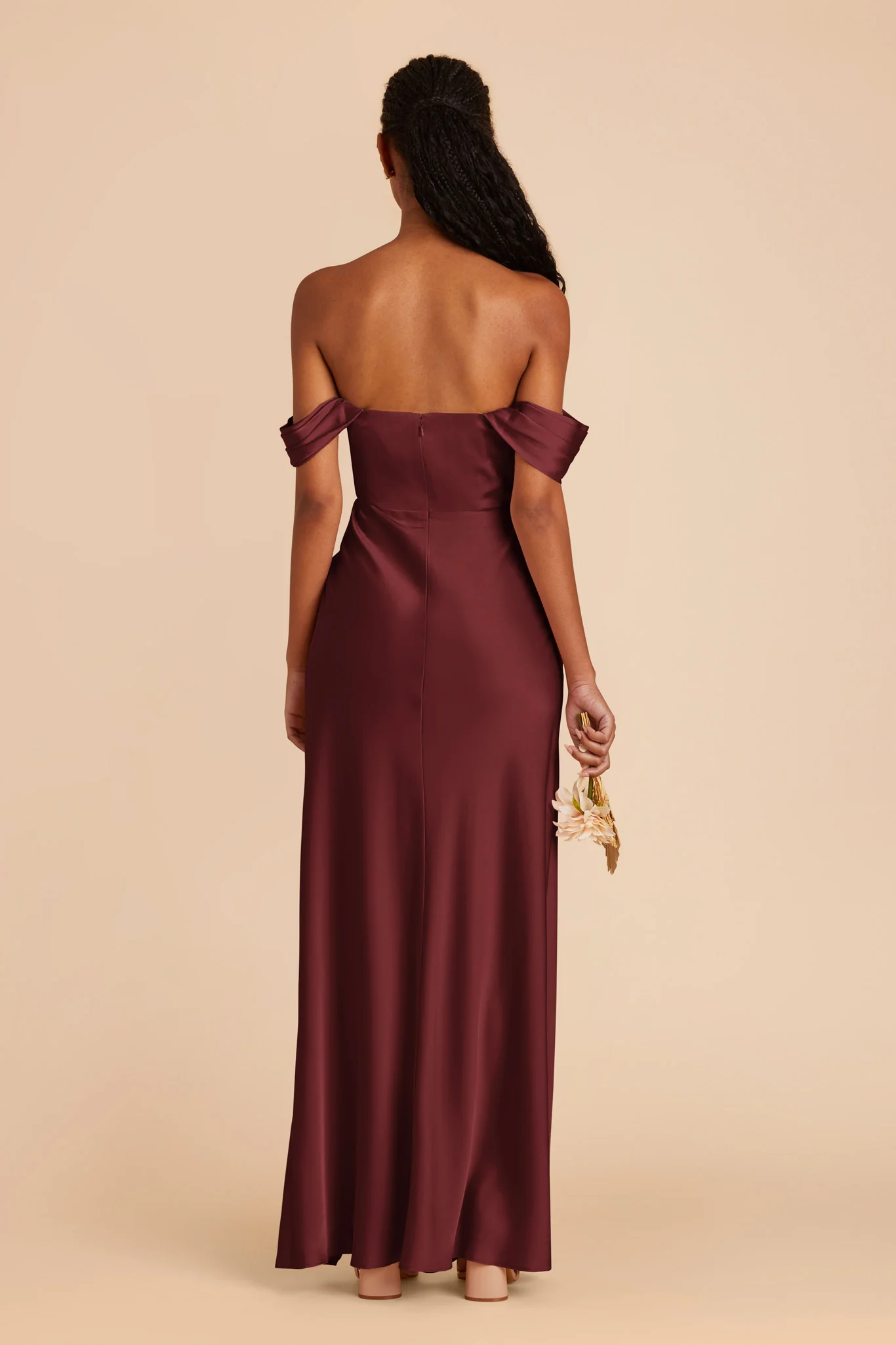 Mia Matte Satin Dress - Cabernet - Image 6
