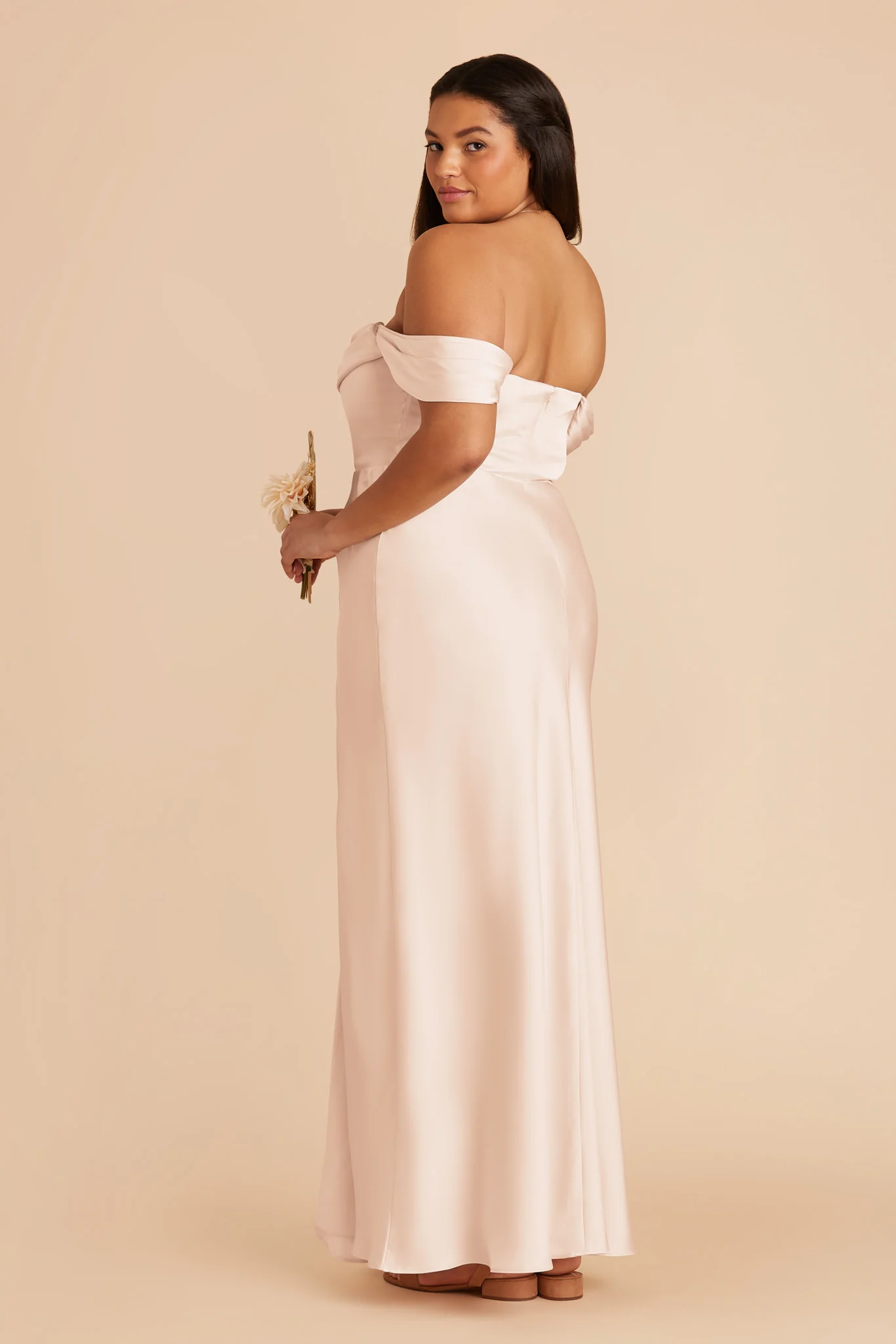 Mia Matte Satin Dress - Champagne - Image 13